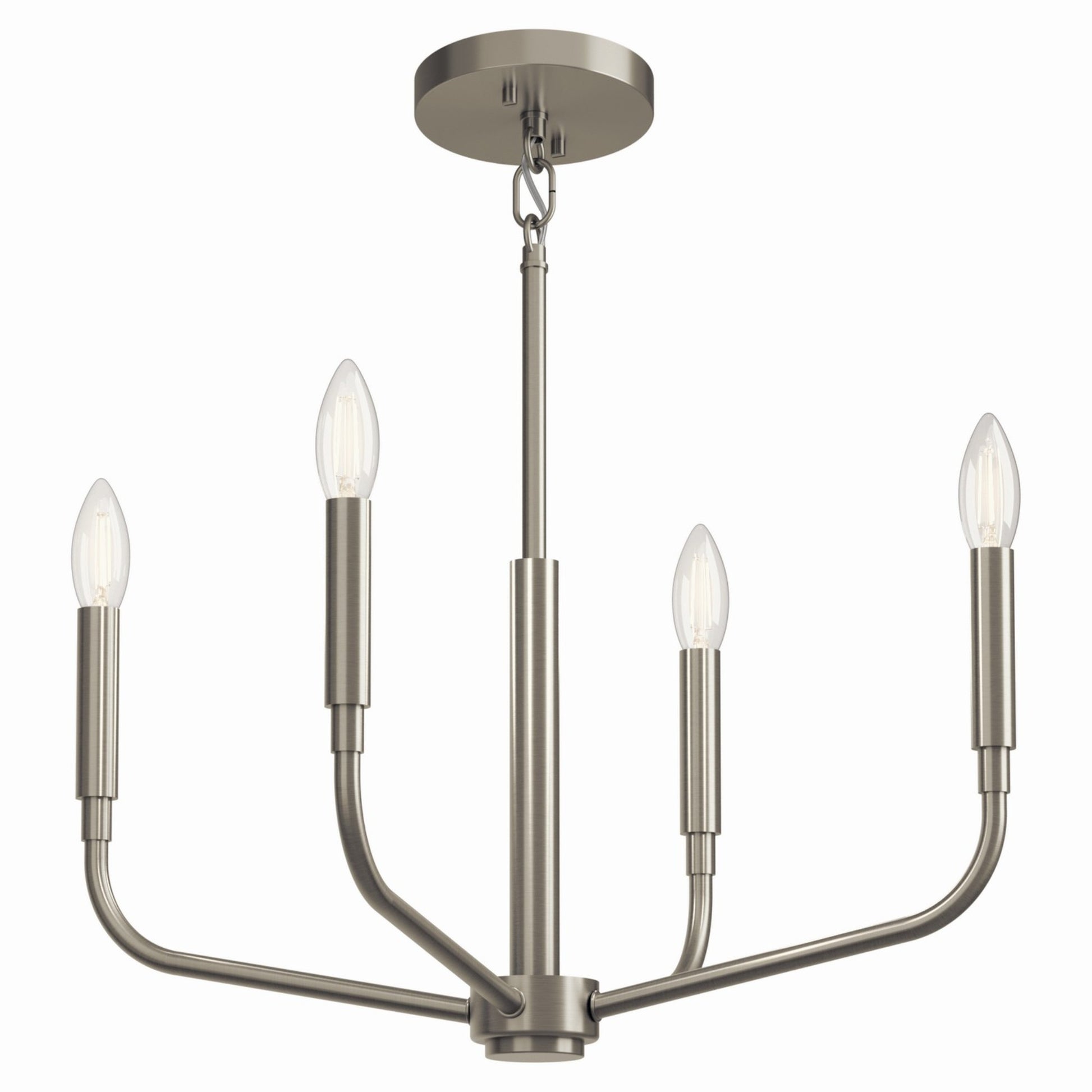 Madden 20" 4-Light Convertible Chandelier, Brushed Nickel Finish - Bees Lighting