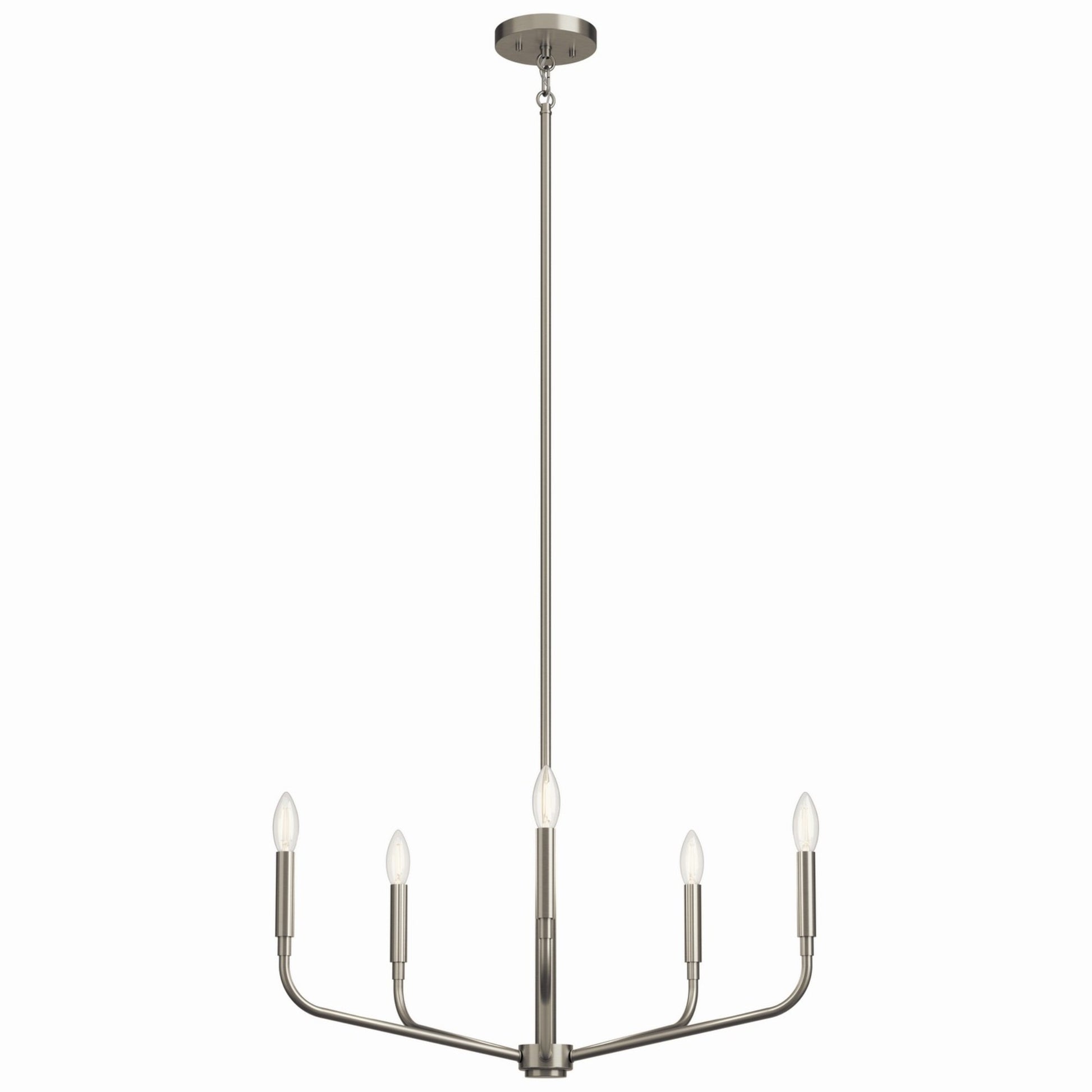 Madden 26" 5-Light Chandelier, Brushed Nickel Finish - Bees Lighting