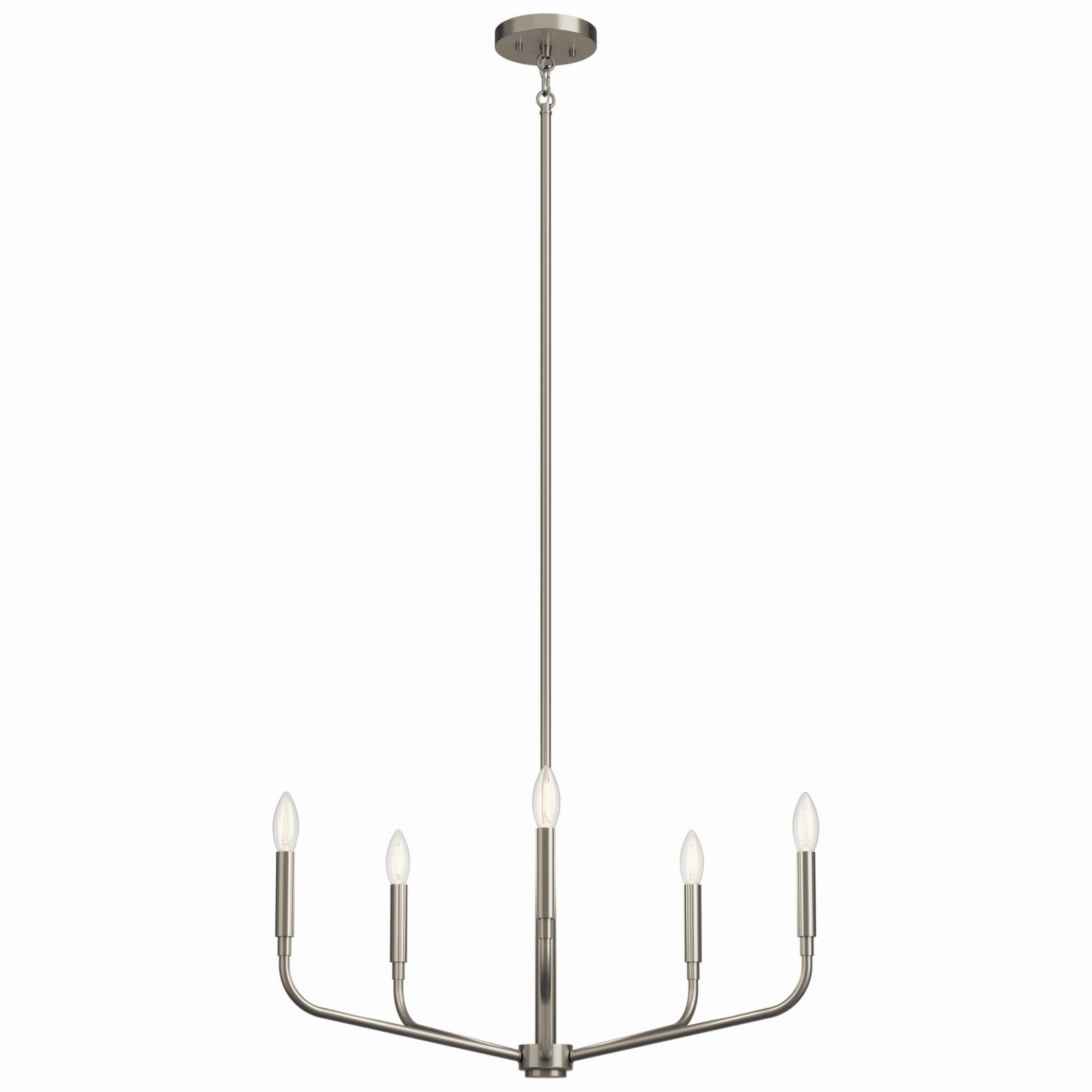 Madden 26" 5-Light Chandelier, Brushed Nickel Finish - Bees Lighting