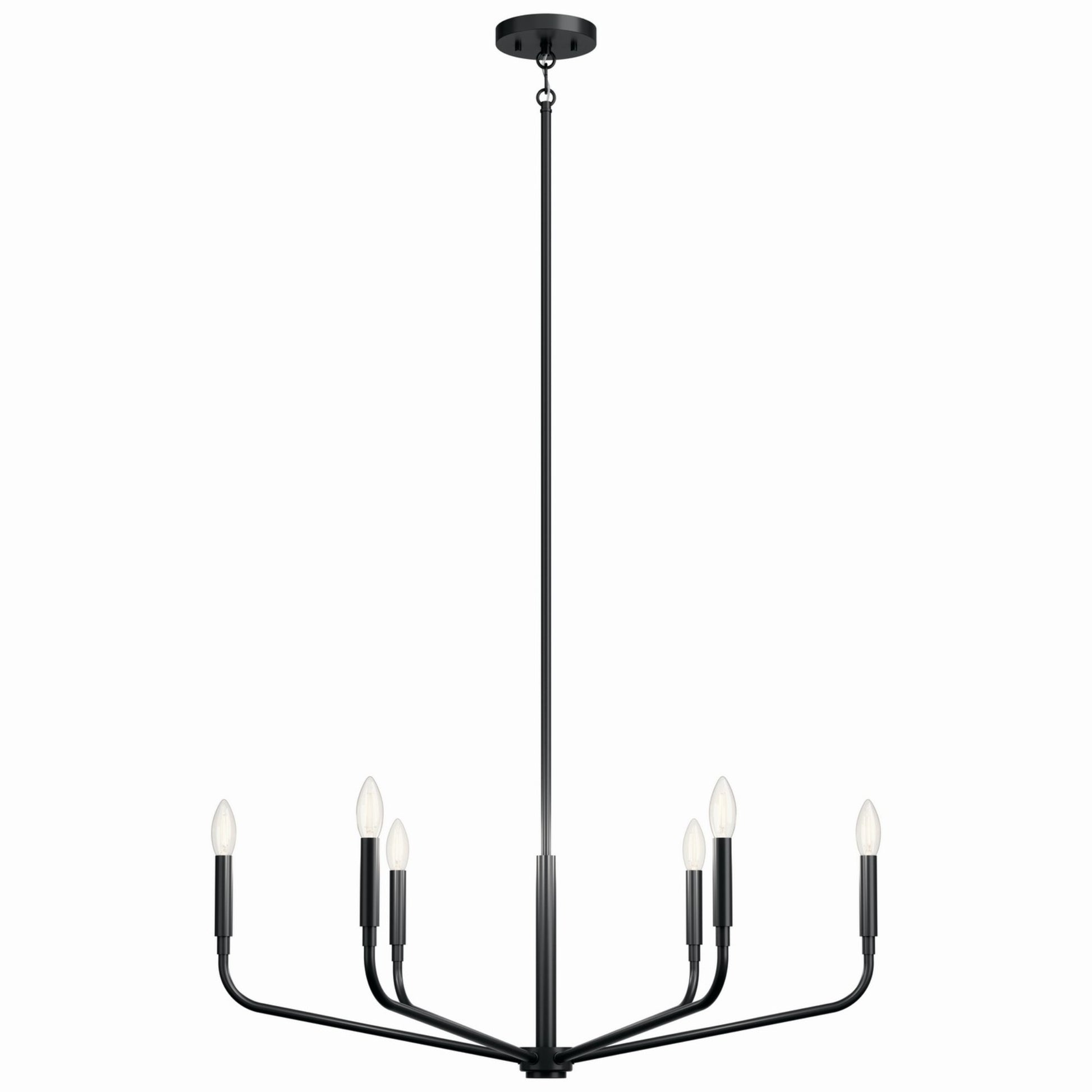 Madden 32" 6-Light Chandelier, Black Finish - Bees Lighting