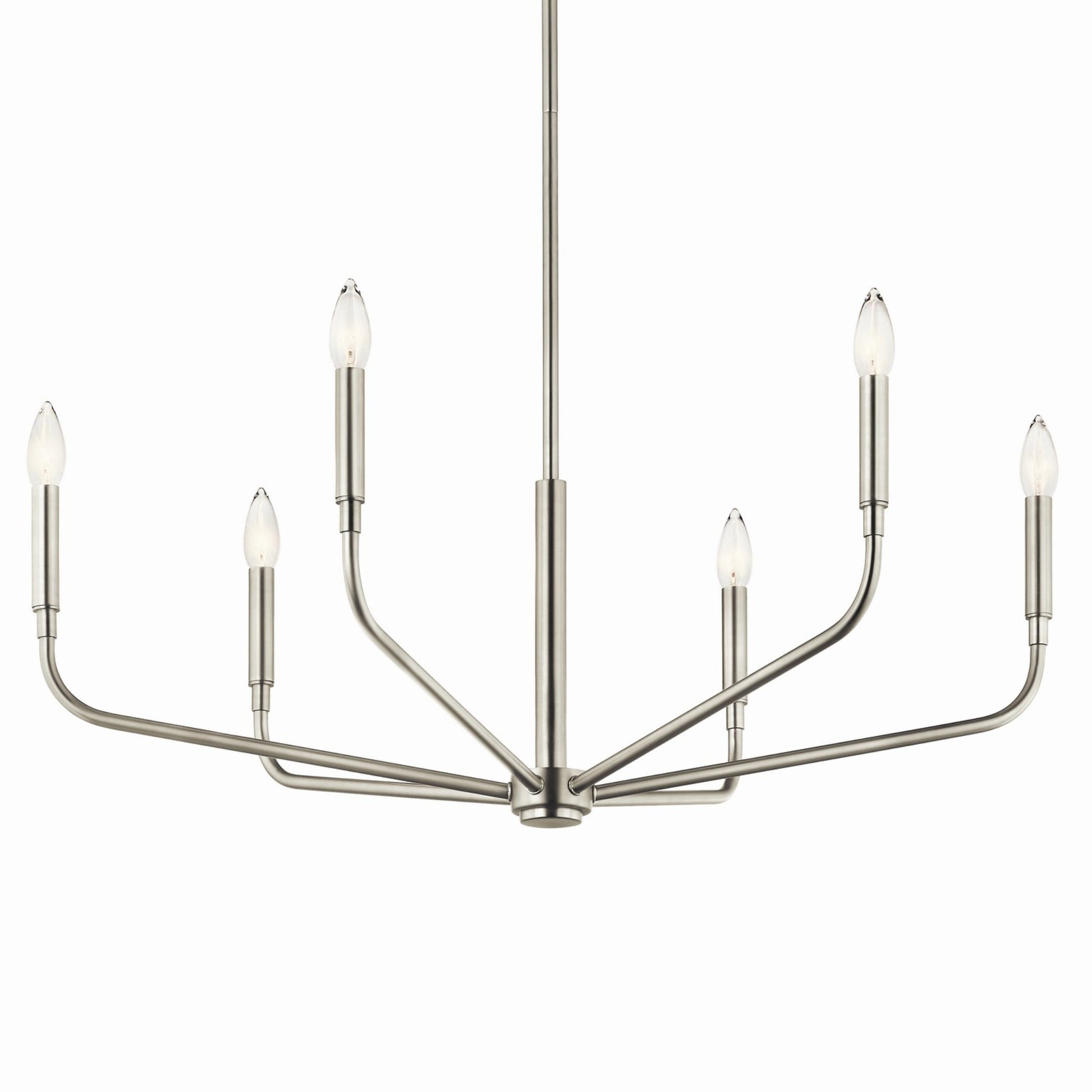 Madden 32" 6-Light Chandelier, Brushed Nickel Finish - Bees Lighting