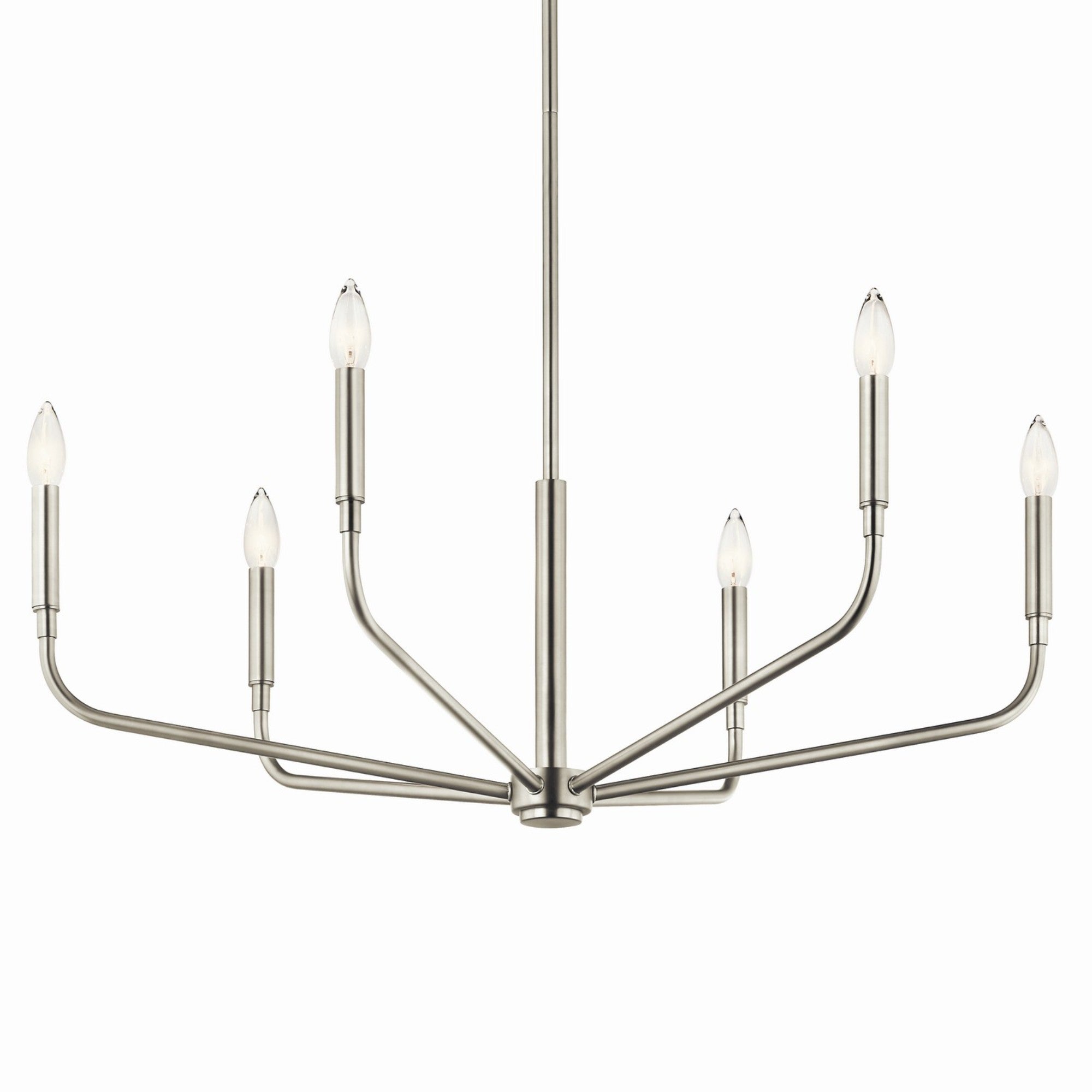 Madden 32" 6-Light Chandelier, Brushed Nickel Finish - Bees Lighting