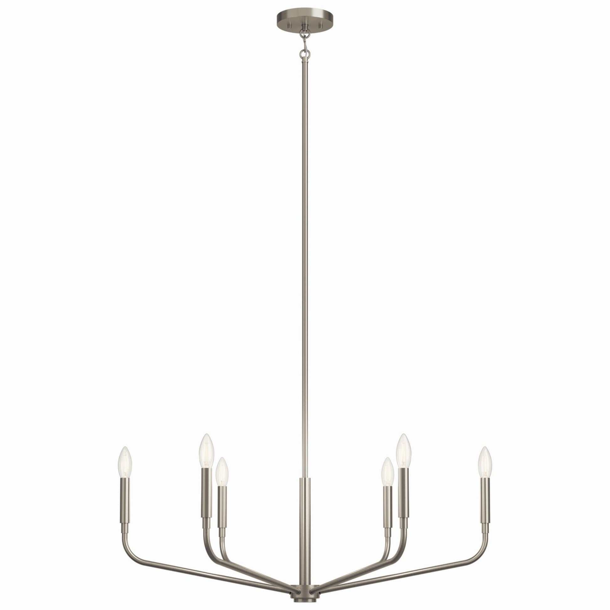 Madden 32" 6-Light Chandelier, Brushed Nickel Finish - Bees Lighting
