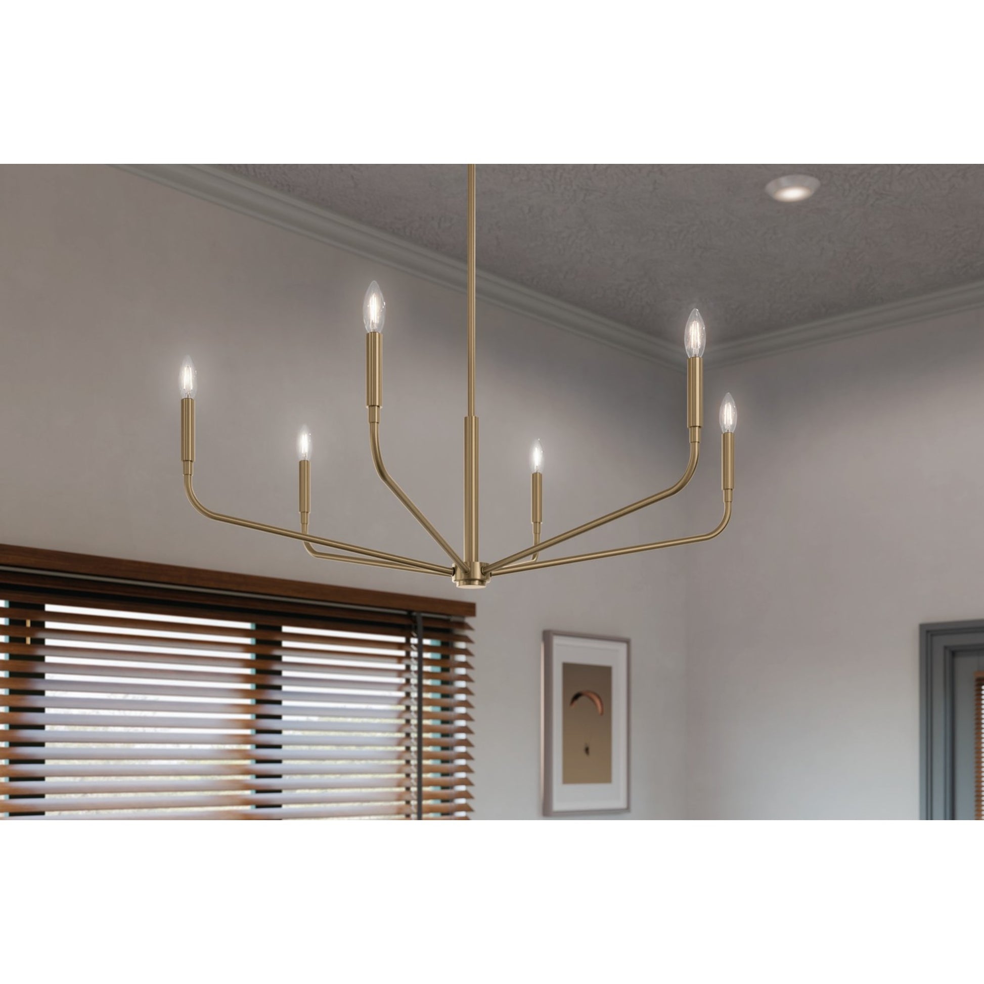 Madden 38" 6-Light Chandelier, Champagne Bronze Finish - Bees Lighting
