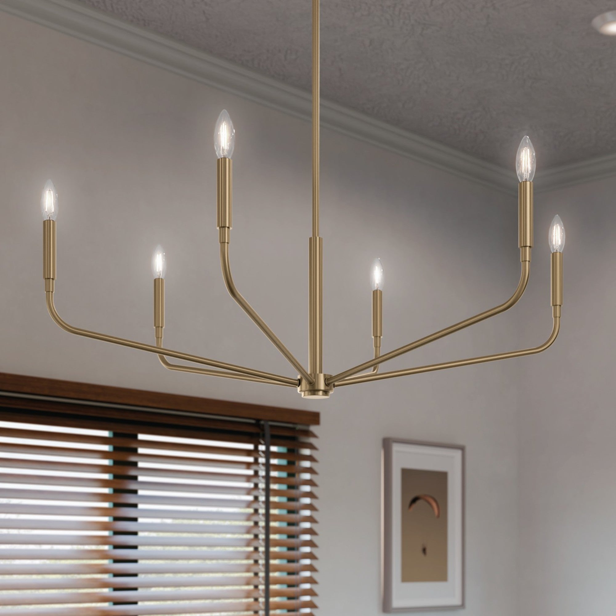 Madden 38" 6-Light Chandelier, Champagne Bronze Finish - Bees Lighting