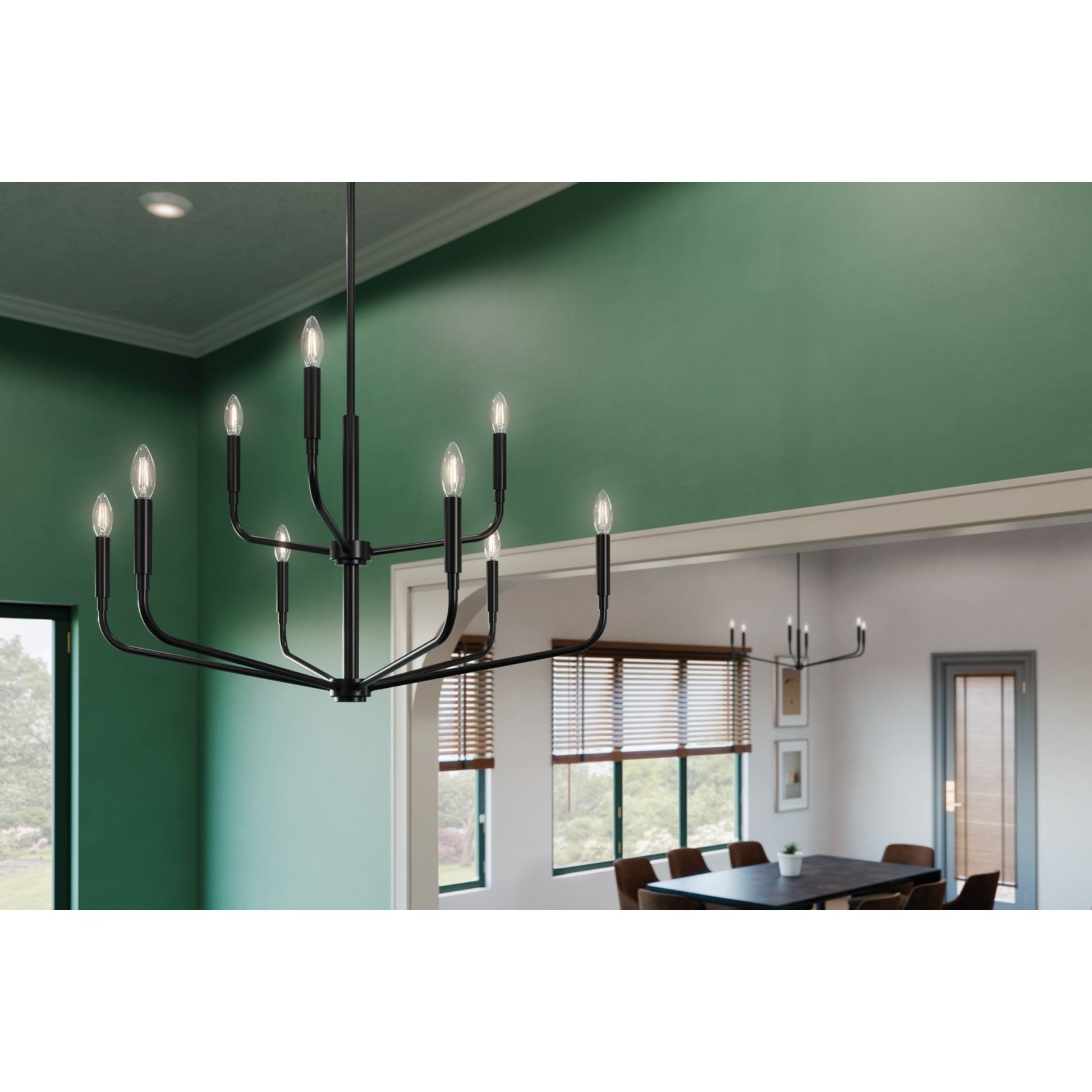Madden 32" 9-Light Chandelier, Black Finish - Bees Lighting