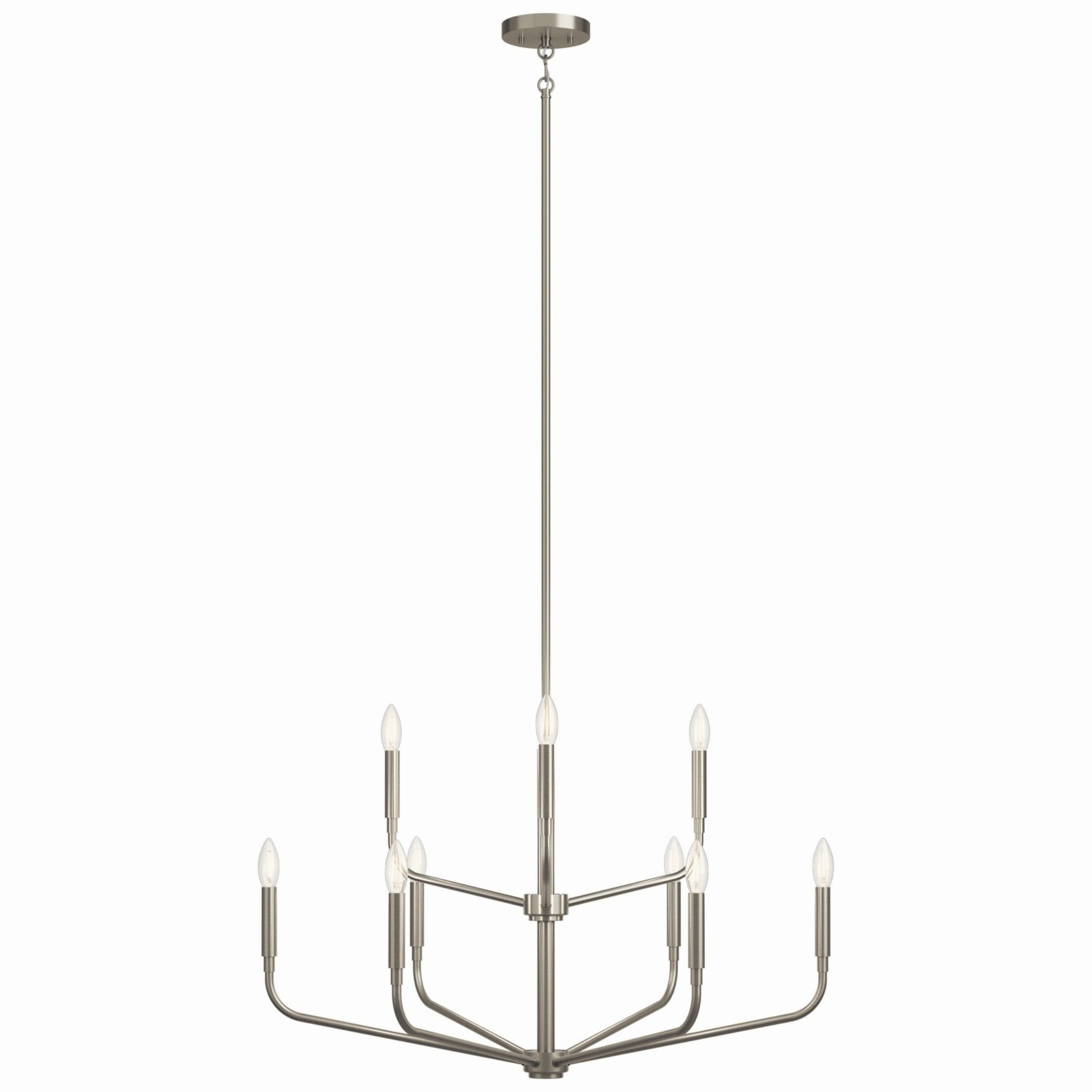 Madden 32" 9-Light Chandelier, Brushed Nickel Finish - Bees Lighting