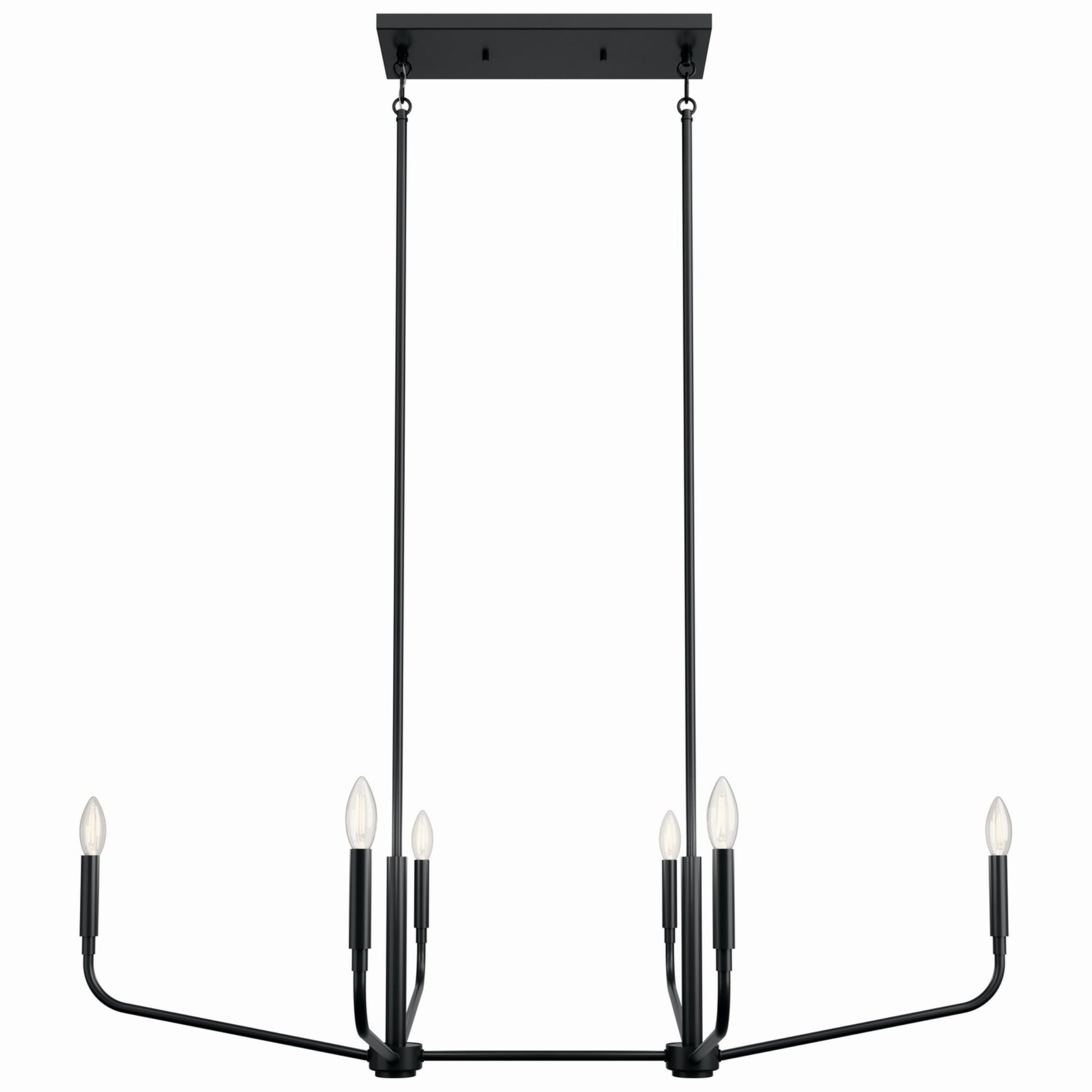 Madden 45" 6-Light Linear Chandelier, Black Finish - Bees Lighting