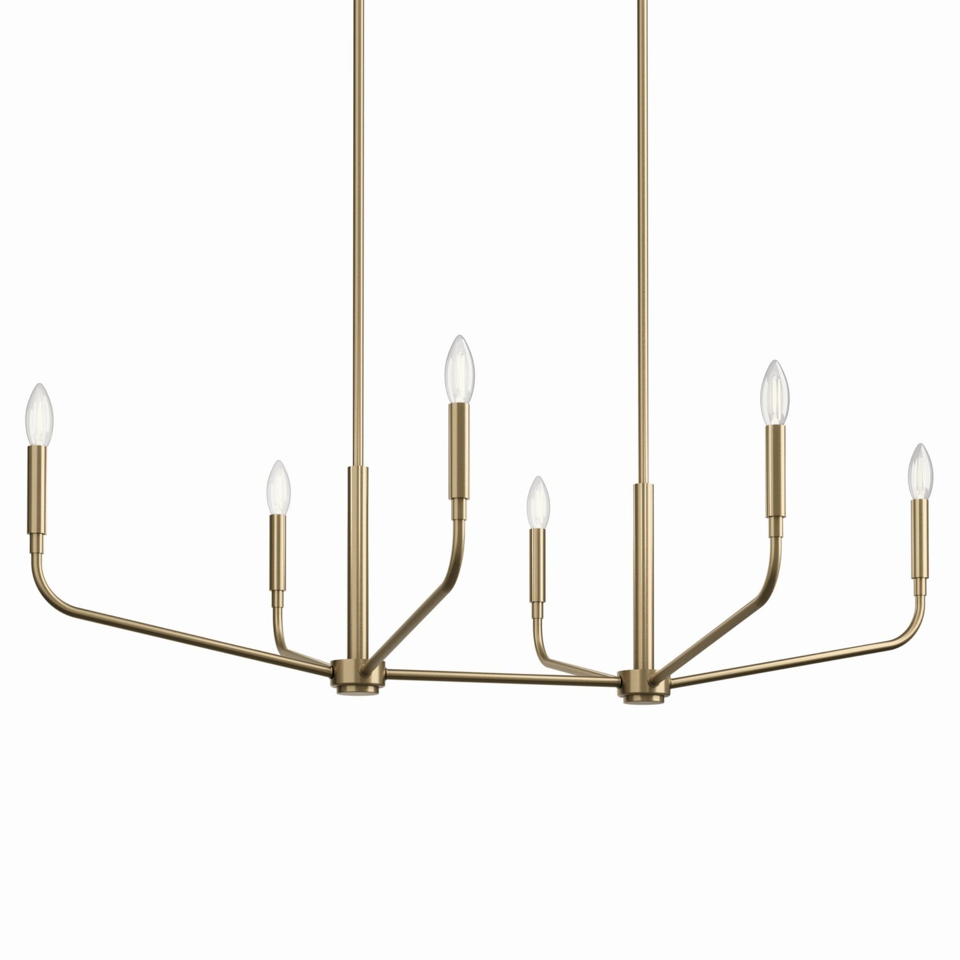 Madden 45" 6-Light Linear Chandelier, Champagne Bronze Finish - Bees Lighting