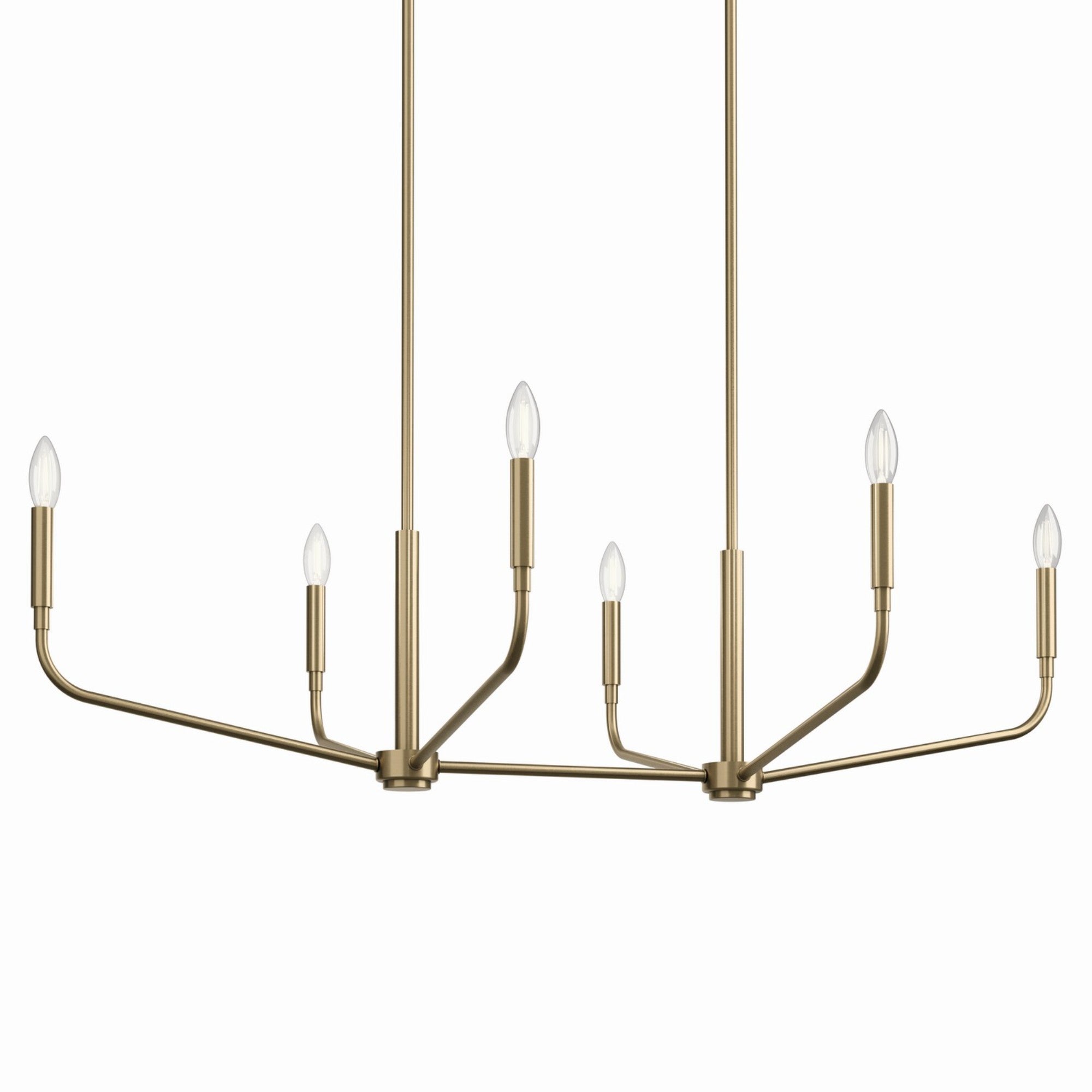 Madden 45" 6-Light Linear Chandelier, Champagne Bronze Finish - Bees Lighting