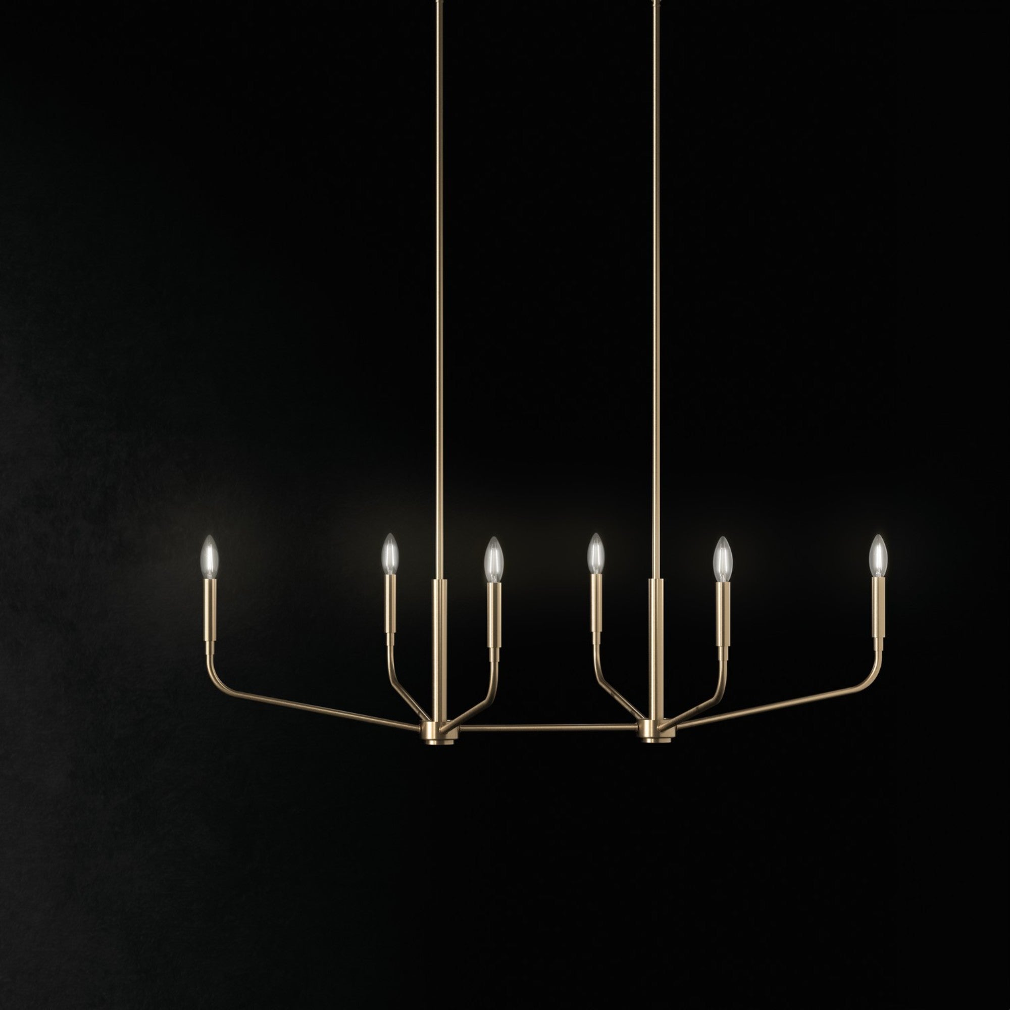 Madden 45" 6-Light Linear Chandelier, Champagne Bronze Finish - Bees Lighting