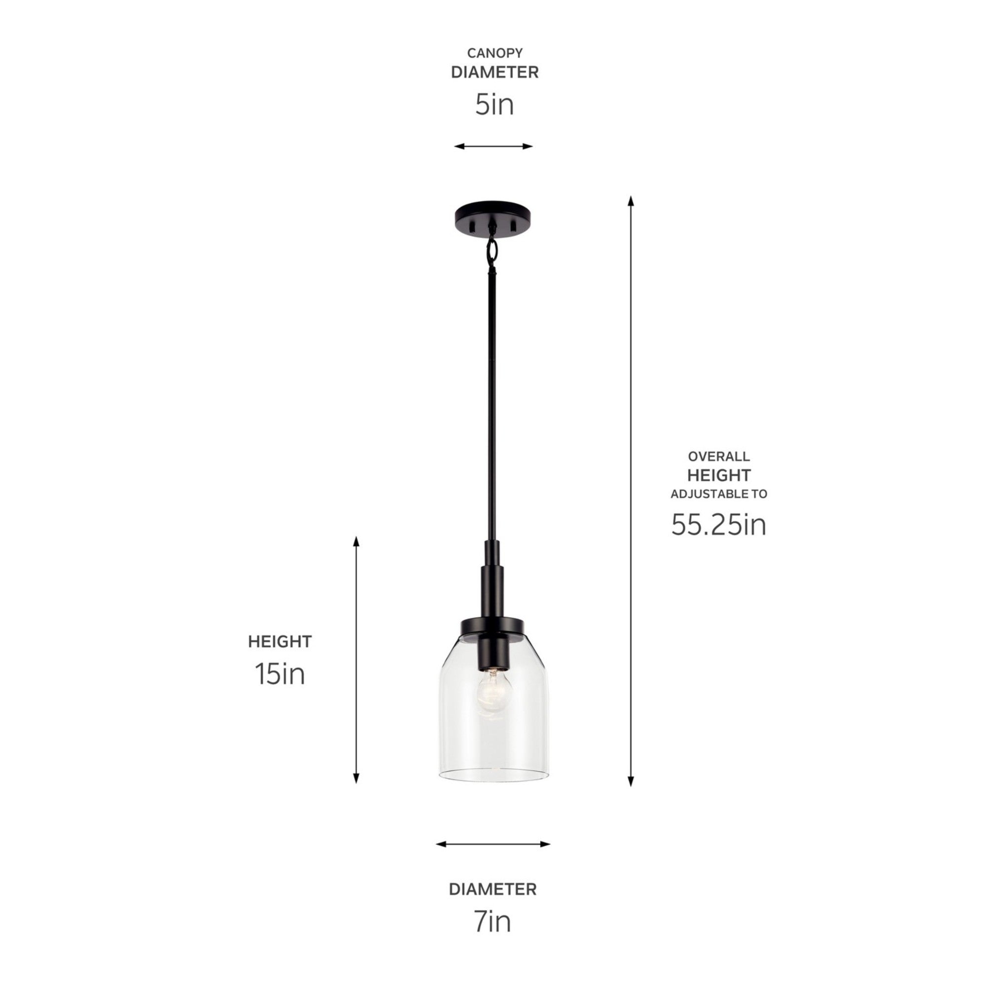 Madden 15" Mini Pendant, Black Finish - Bees Lighting