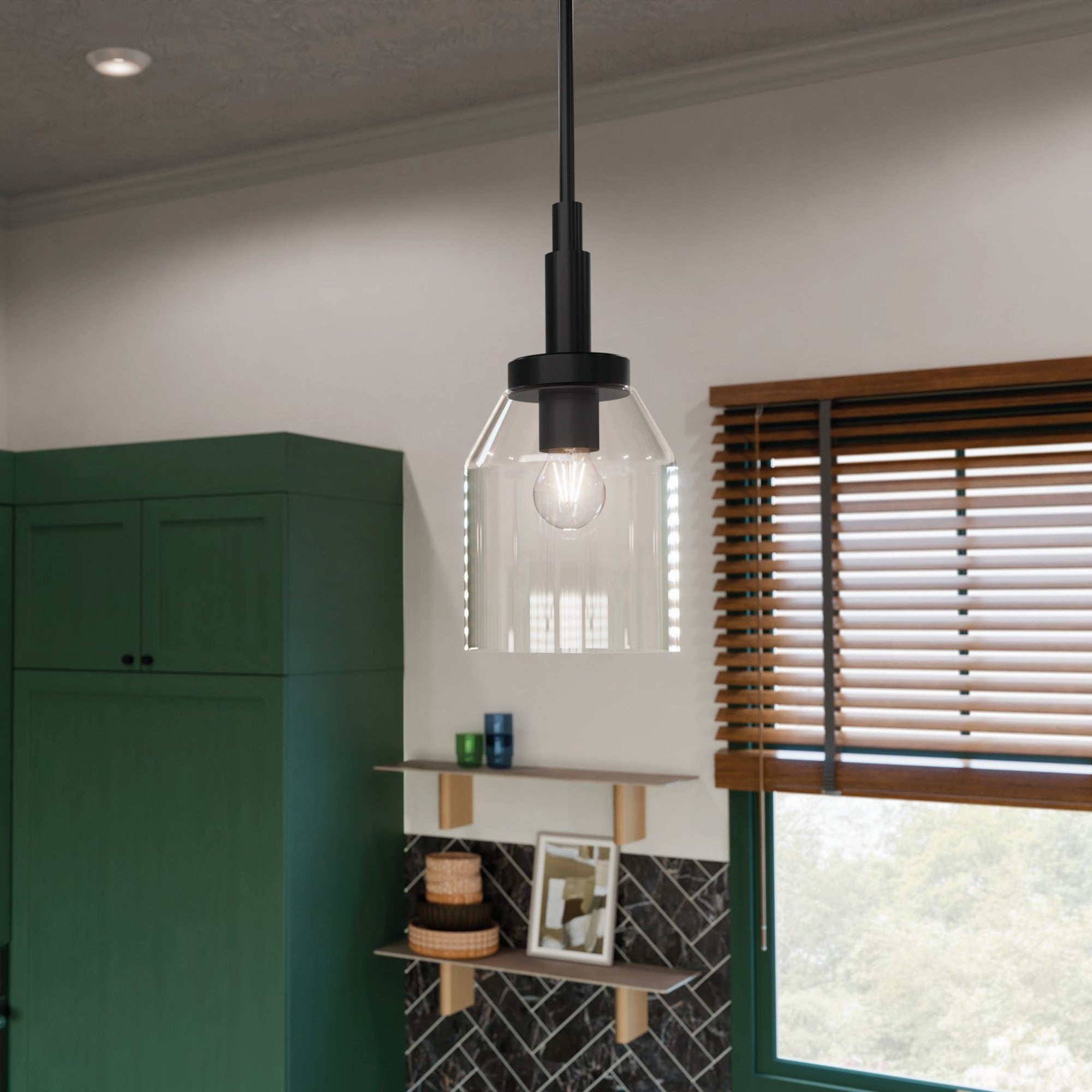 Madden 15" Mini Pendant, Black Finish - Bees Lighting