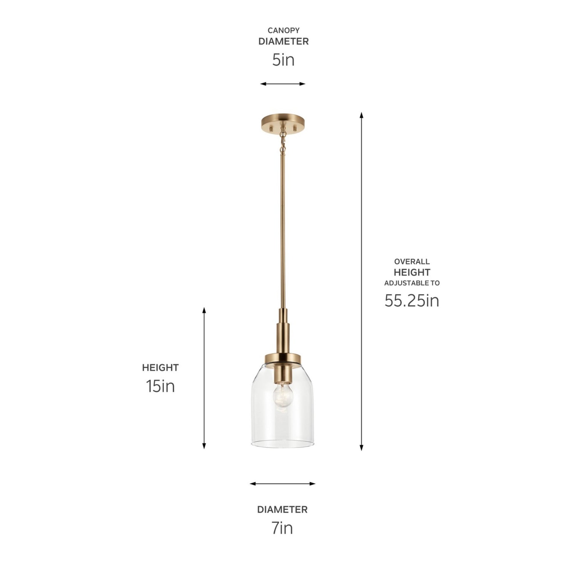Madden 15" Mini Pendant, Champagne Bronze Finish - Bees Lighting