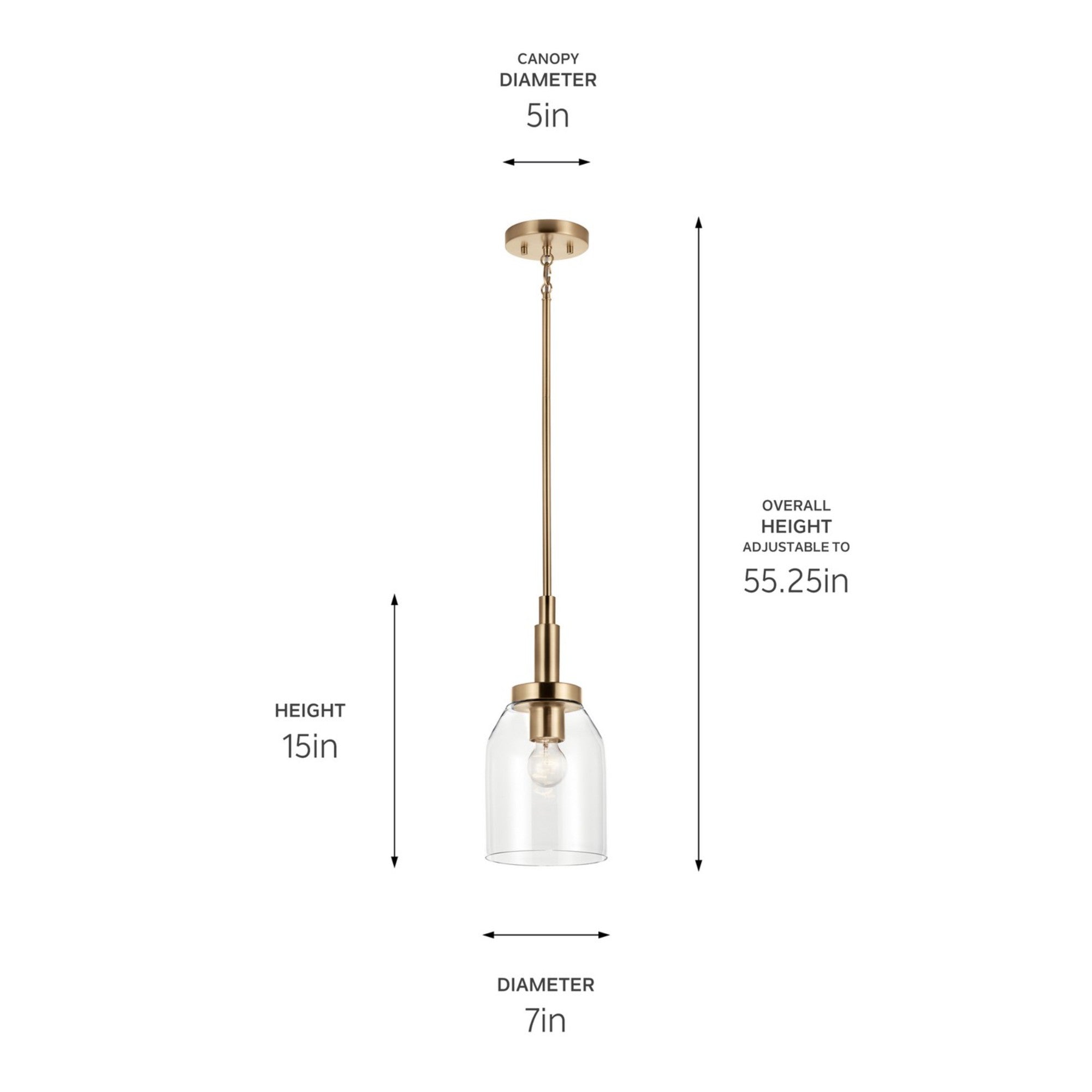 Madden 15" Mini Pendant, Champagne Bronze Finish - Bees Lighting