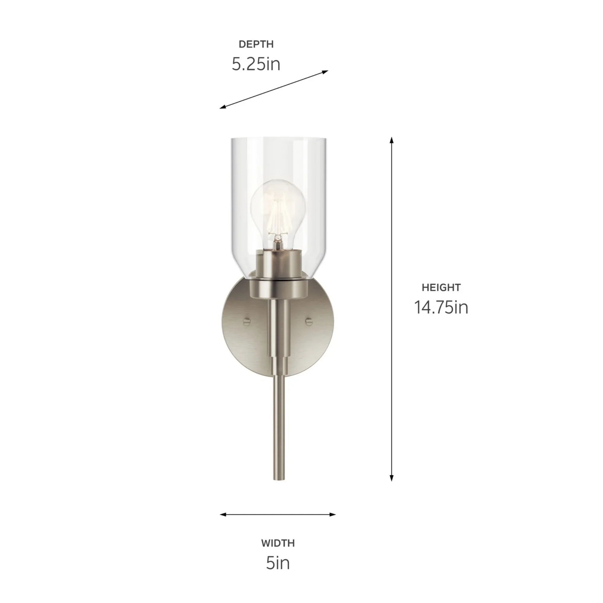Madden 5" Wall Sconce, Brushed Nickel Finish - Bees Lighting