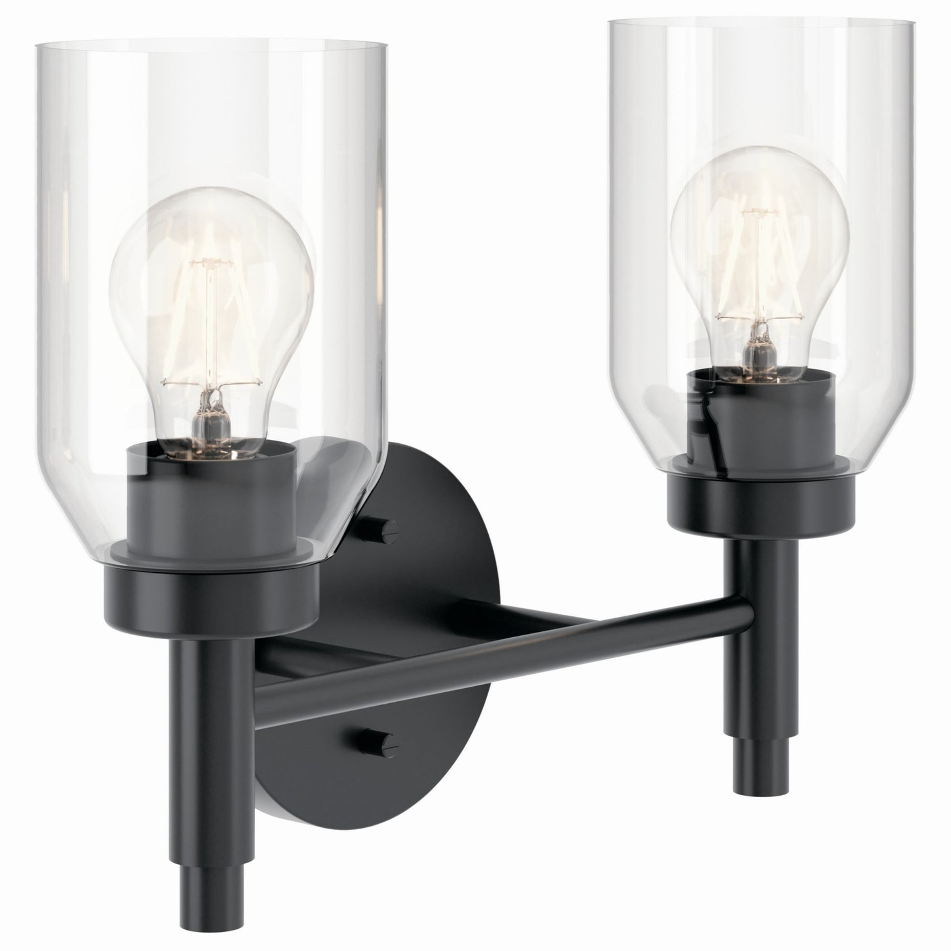 Madden 14" 2-Light Vanity Light, Black Finish - Bees Lighting
