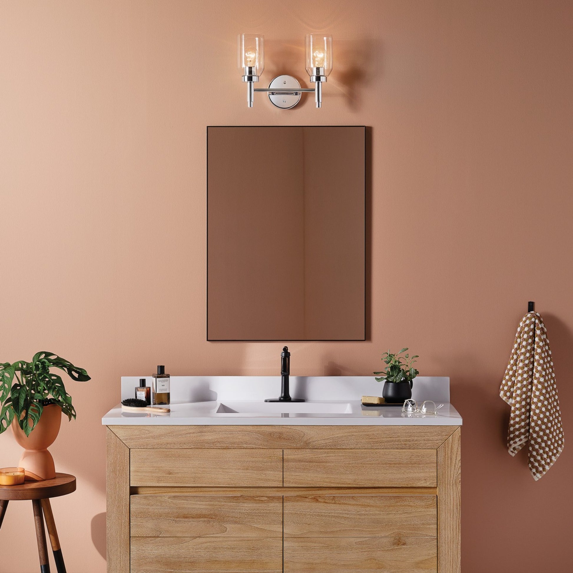 Madden 14" 2-Light Vanity Light, Chrome Finish - Bees Lighting