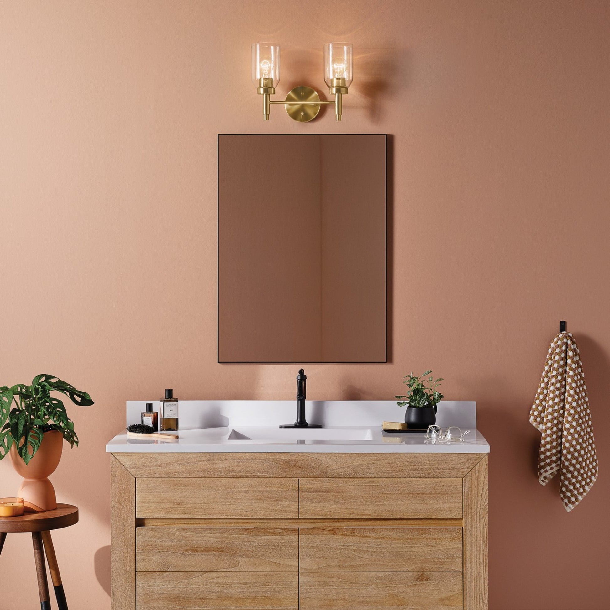 Madden 14" 2-Light Vanity Light, Champagne Bronze Finish - Bees Lighting