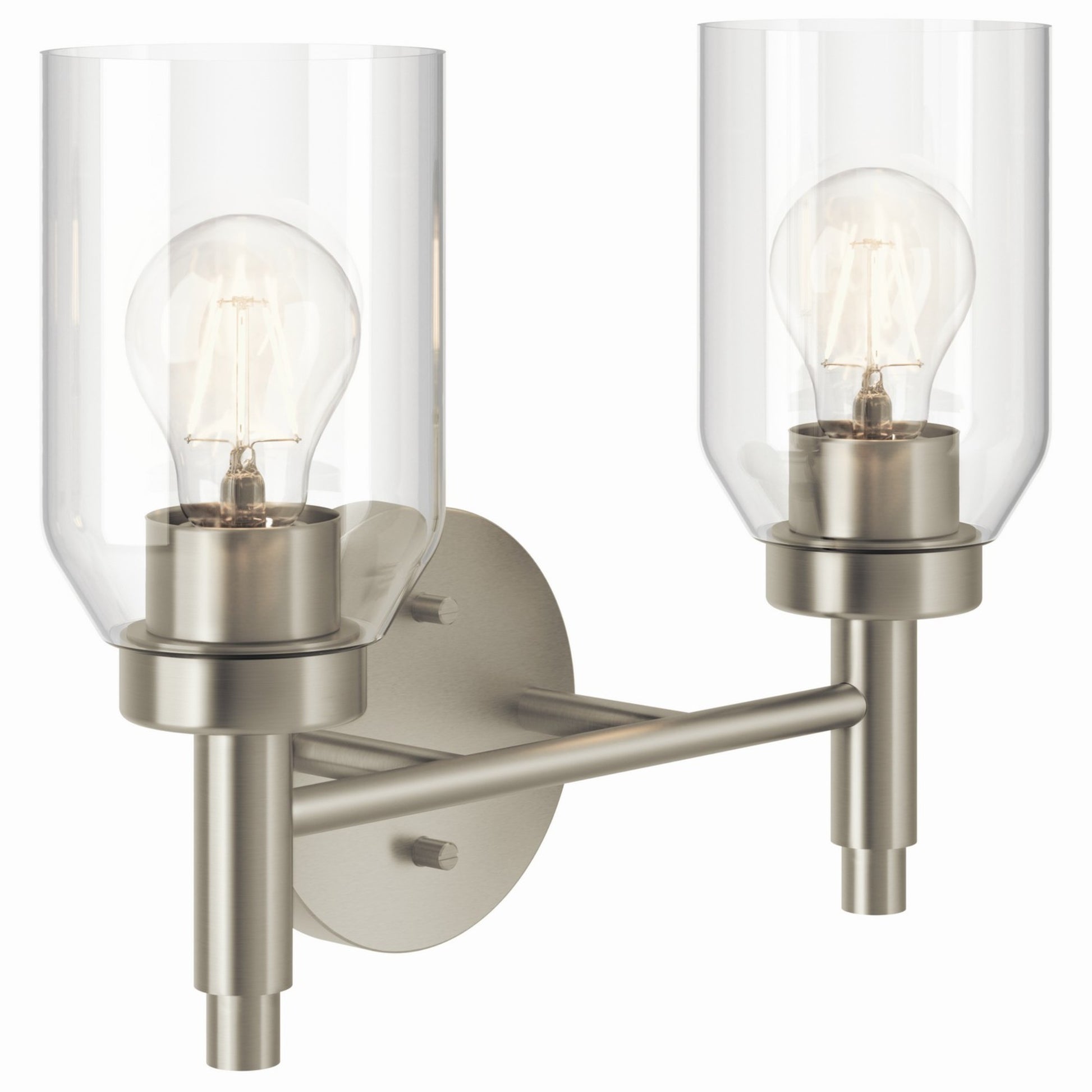 Madden 14" 2-Light Vanity Light, Brushed Nickel Finish - Bees Lighting
