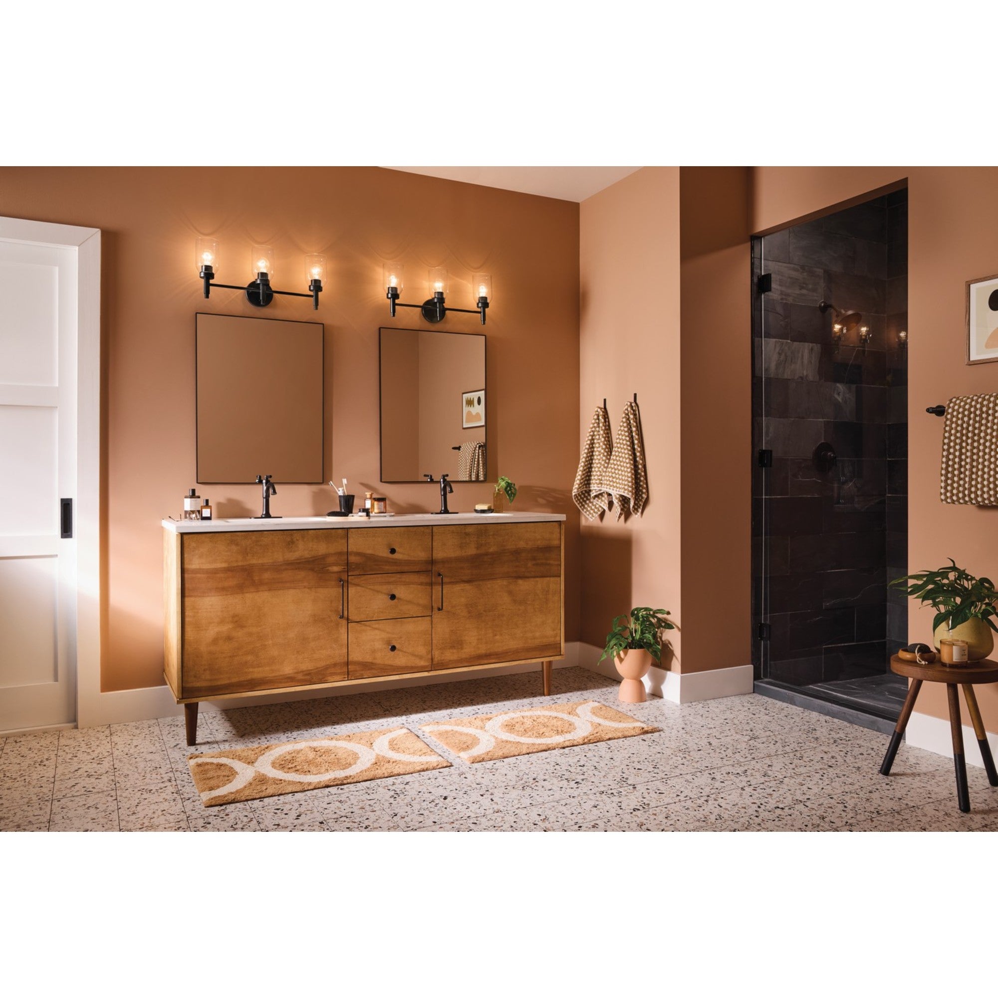 Madden 24" 3-Light Vanity Light, Black Finish - Bees Lighting