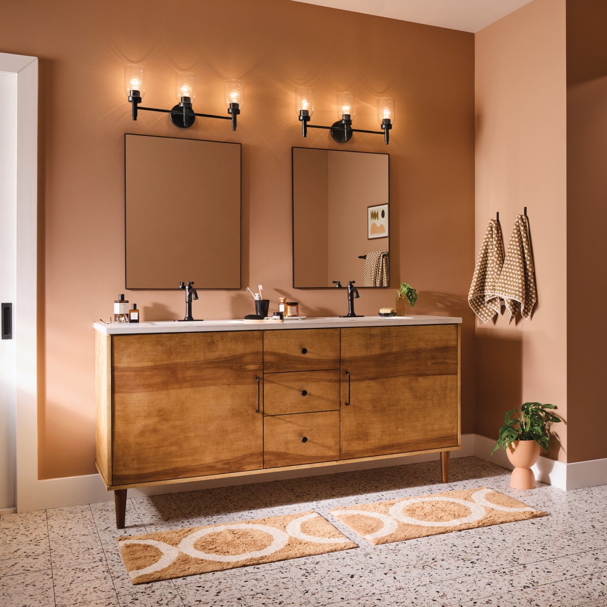 Madden 24" 3-Light Vanity Light, Black Finish - Bees Lighting
