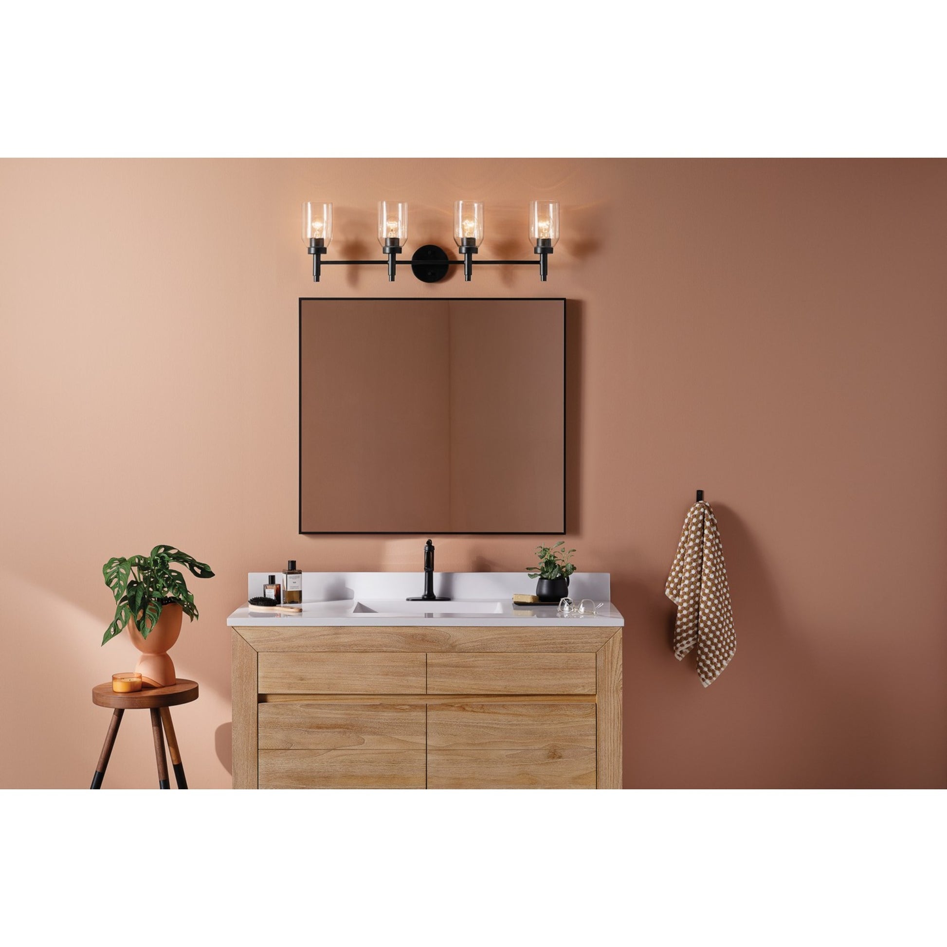 Madden 34" 4-Light Vanity Light, Black Finish - Bees Lighting
