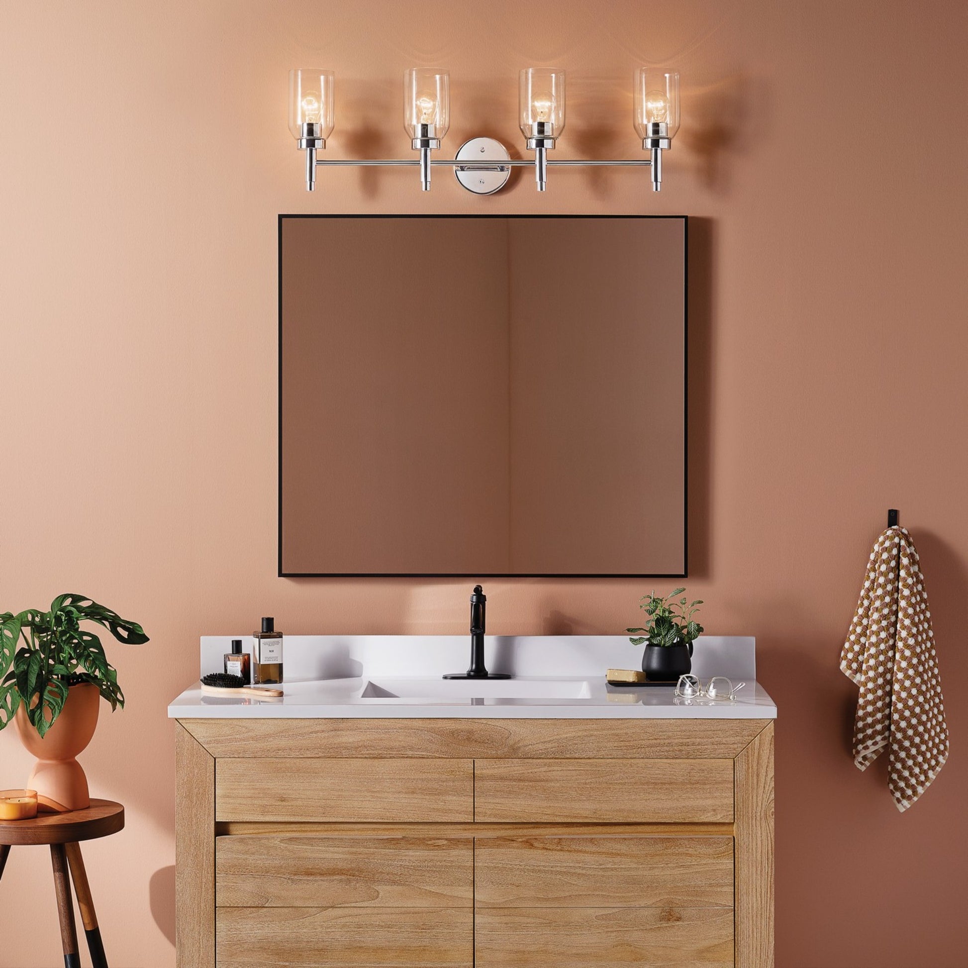 Madden 34" 4-Light Vanity Light, Chrome Finish - Bees Lighting