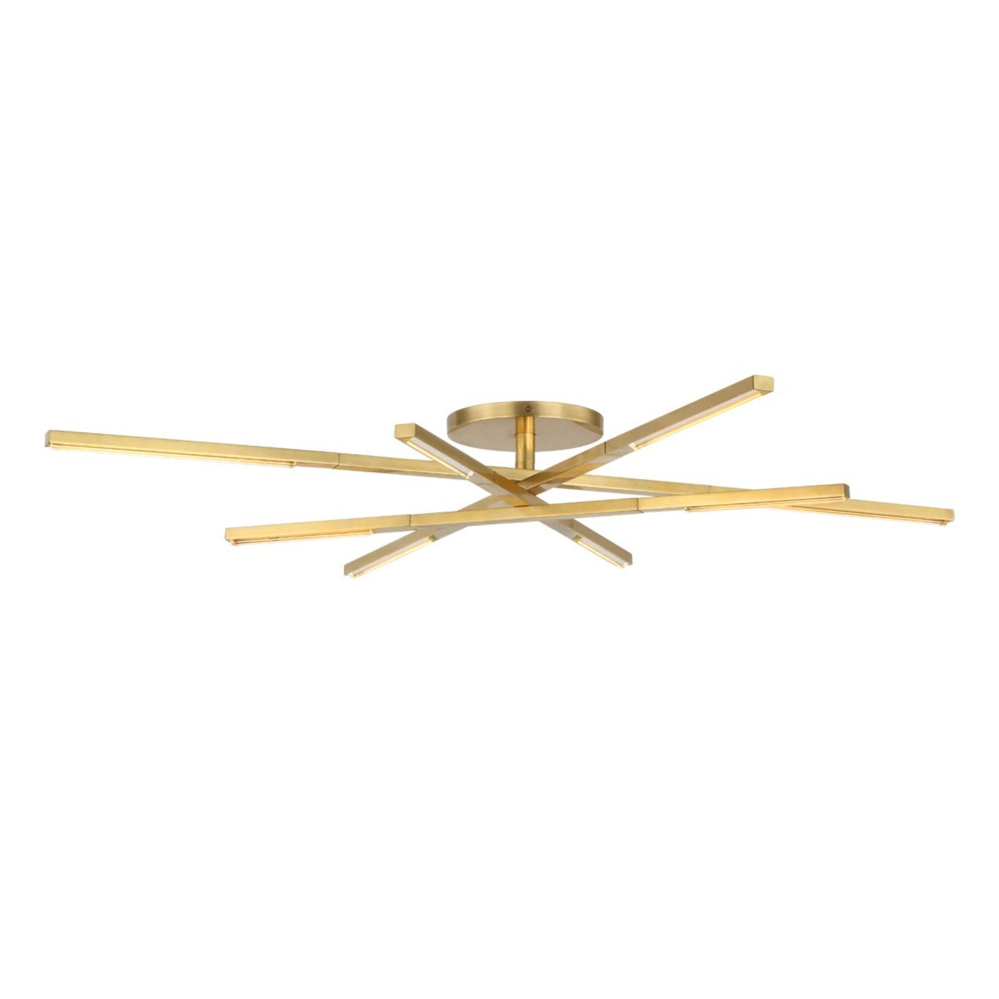 Cityscape 36" 8-Light LED Medium Flush Mount, 120-277V, Hand Rubbed Antique Brass Finish - Bees Lighting