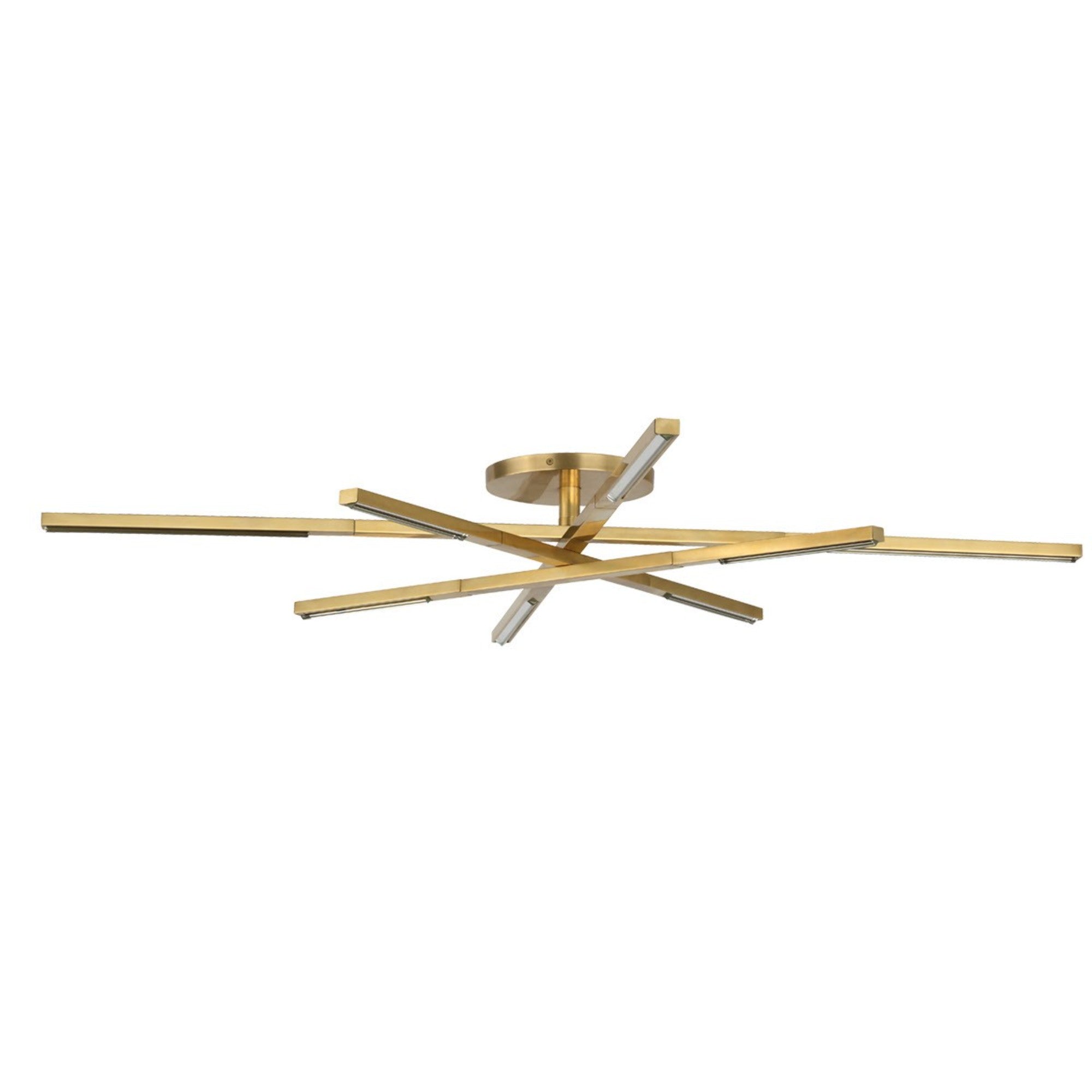 Cityscape 36" 8-Light LED Medium Flush Mount, 120-277V, Hand Rubbed Antique Brass Finish - Bees Lighting