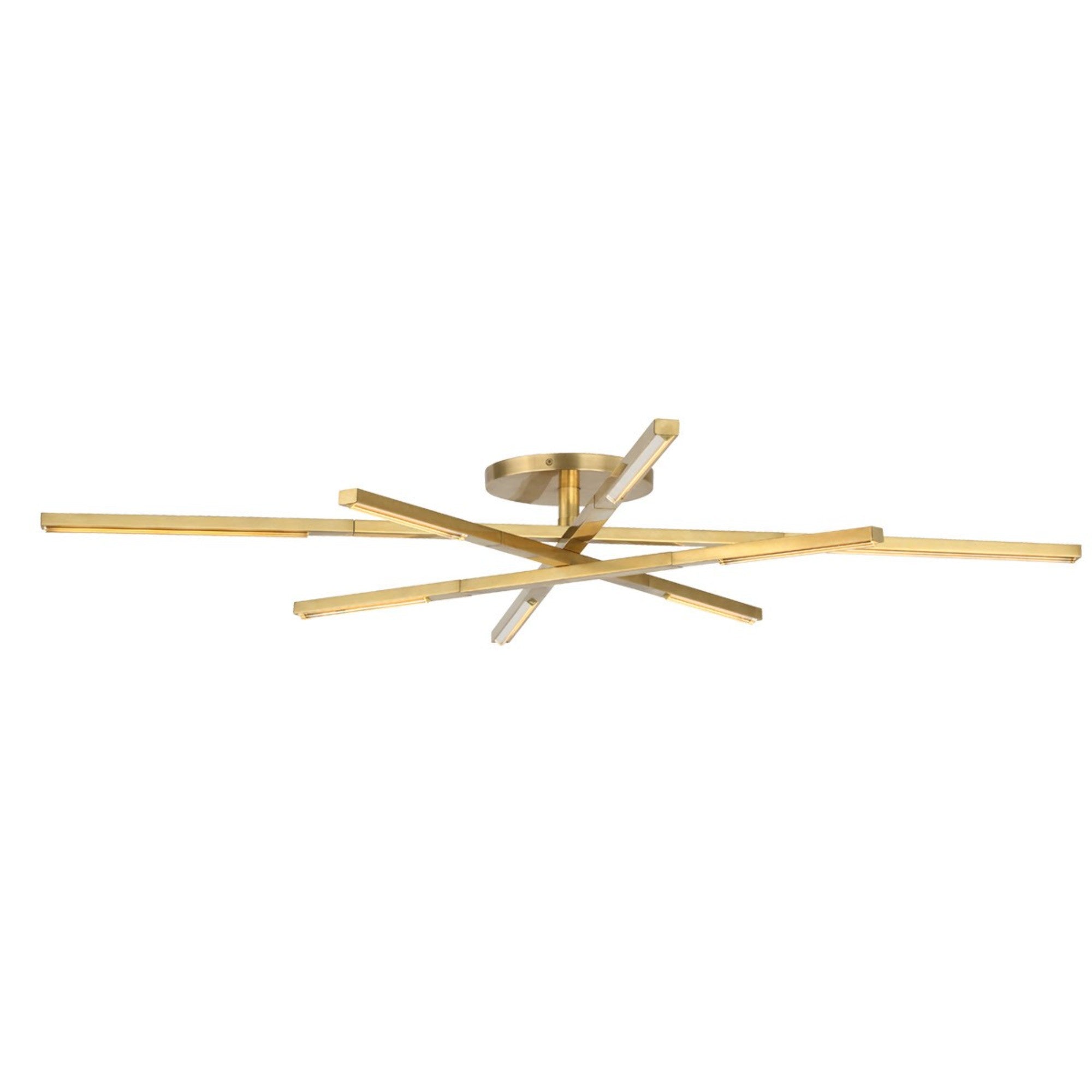 Cityscape 36" 8-Light LED Medium Flush Mount, 120-277V, Hand Rubbed Antique Brass Finish - Bees Lighting