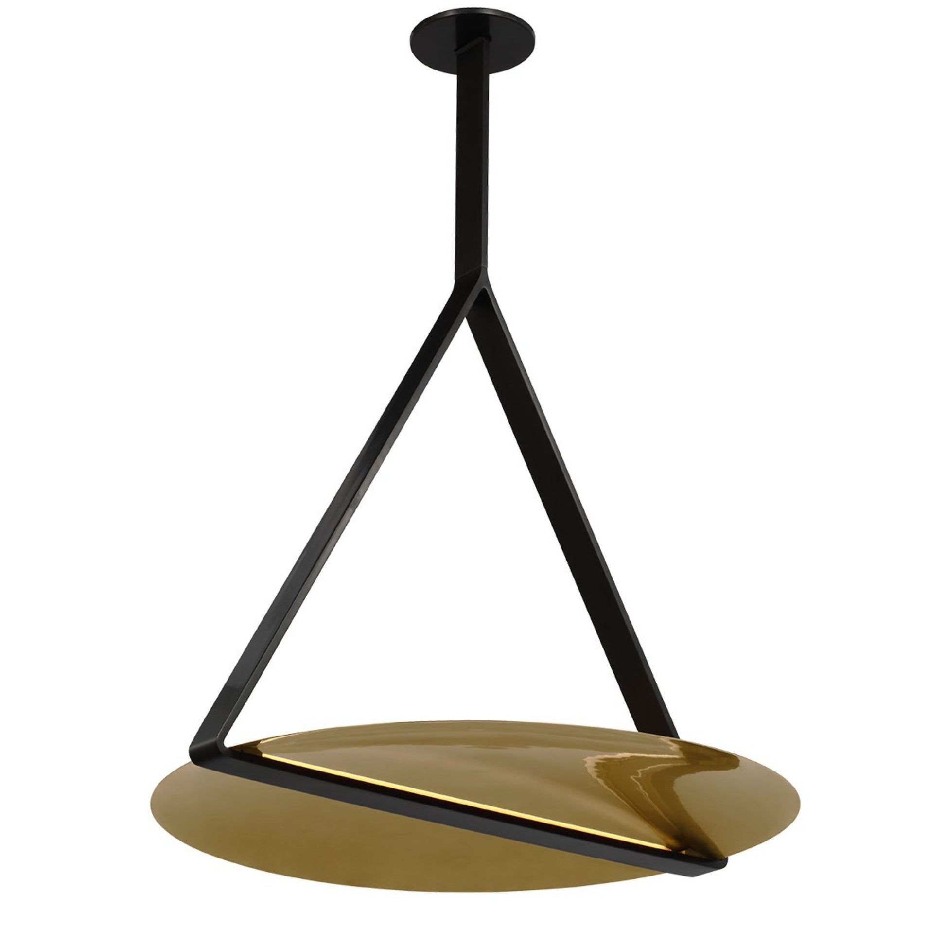 Cymbal 29" Pendant, 120-277V, Dark Bronze & Natural Brass Finish - Bees Lighting