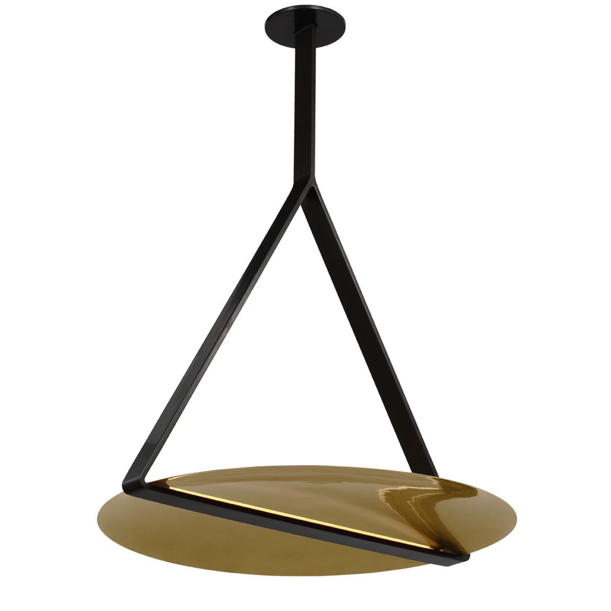 Cymbal 29" Pendant, 120-277V, Dark Bronze & Natural Brass Finish - Bees Lighting