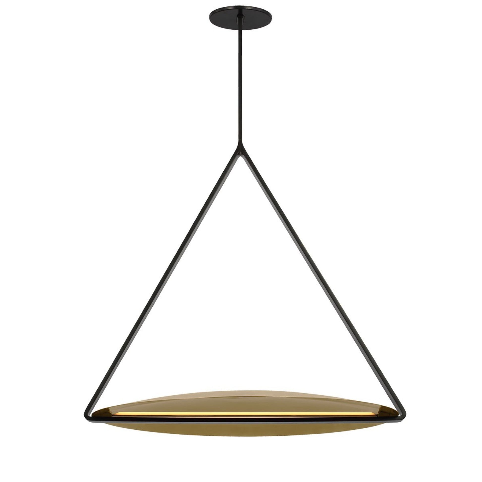 Cymbal 29" Pendant, 120-277V, Dark Bronze & Natural Brass Finish - Bees Lighting