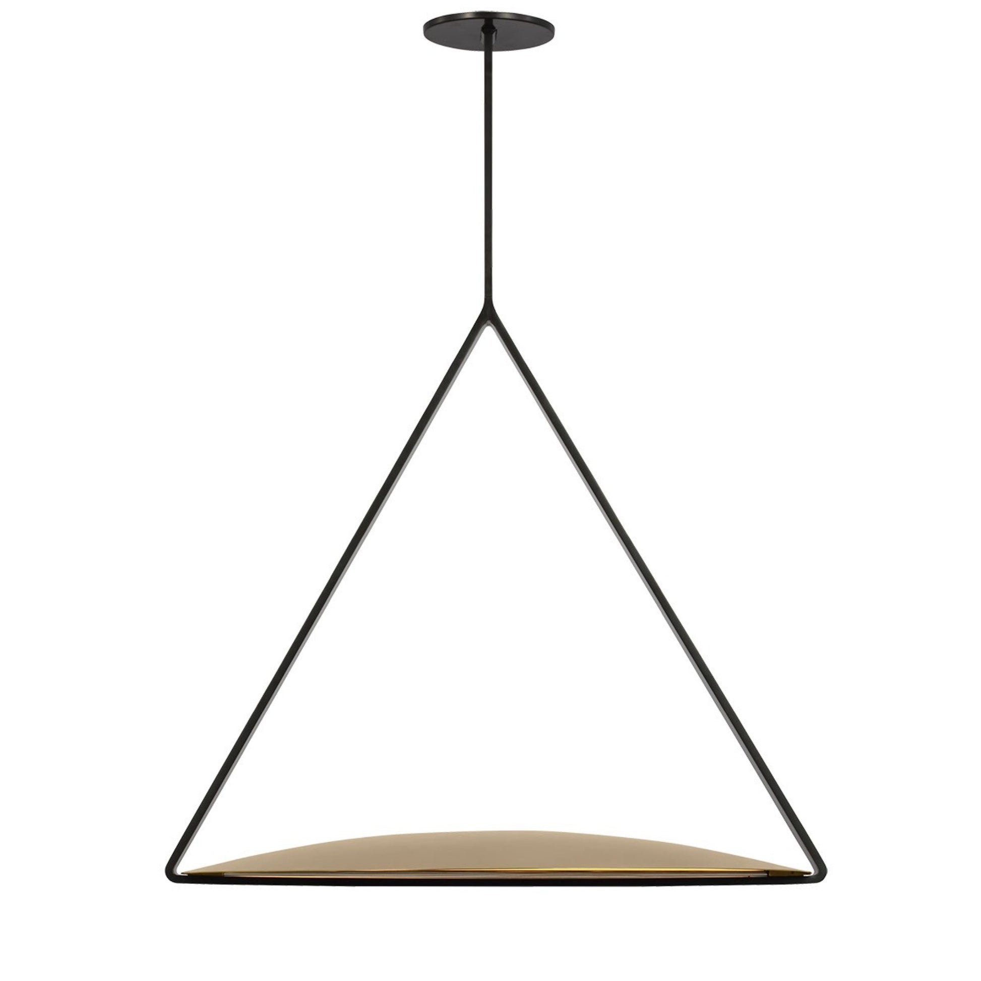 Cymbal 29" Pendant, 120-277V, Dark Bronze & Natural Brass Finish - Bees Lighting