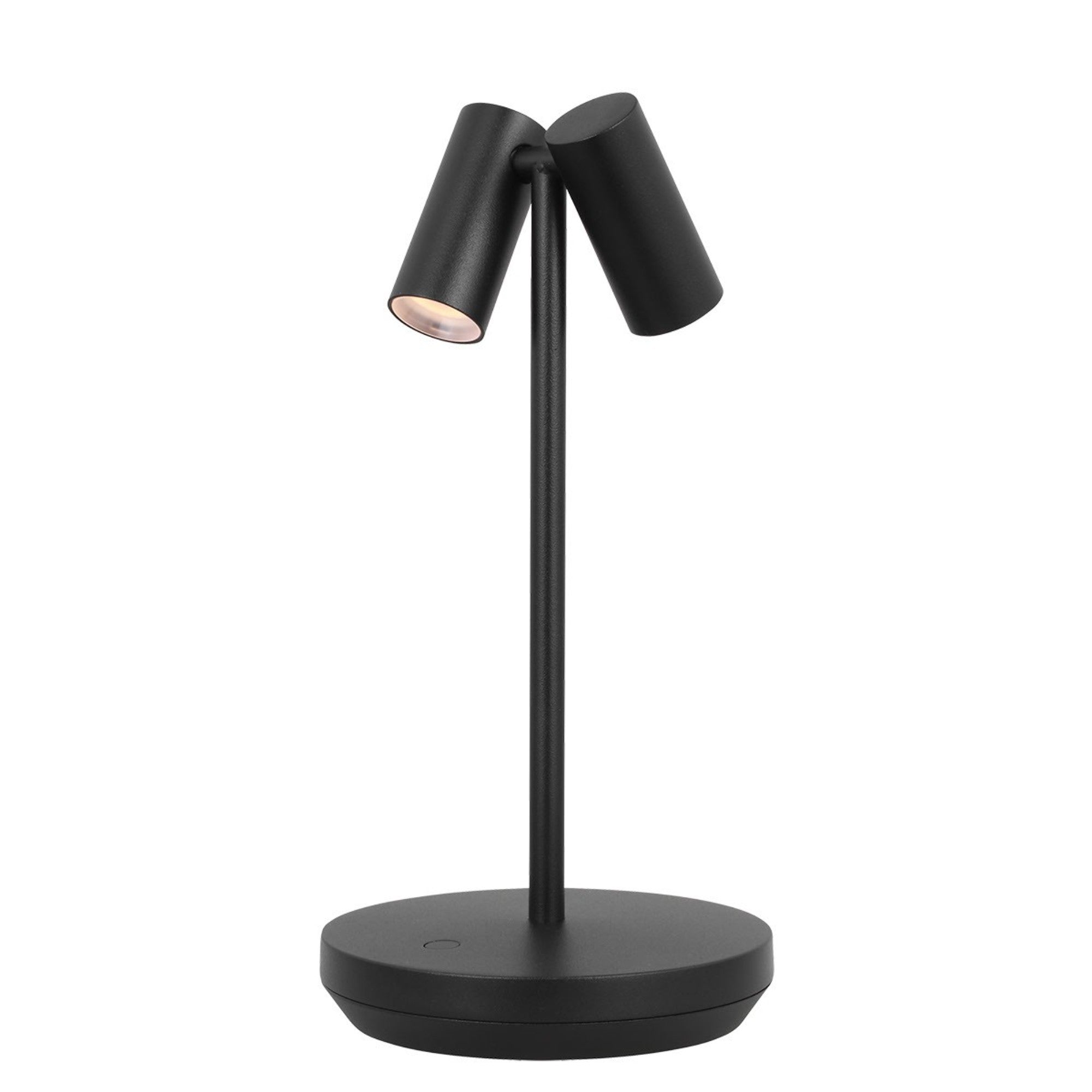 Doppia Short Accent Rechargeable Table Lamp, 120-240V, Black Finish - Bees Lighting
