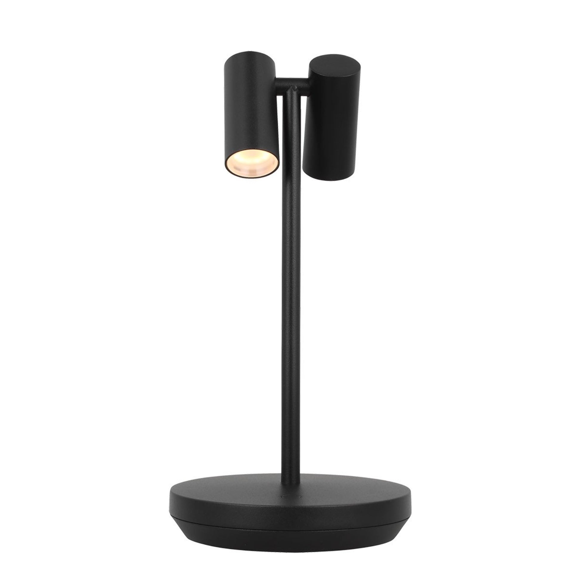 Doppia Short Accent Rechargeable Table Lamp, 120-240V, Black Finish - Bees Lighting