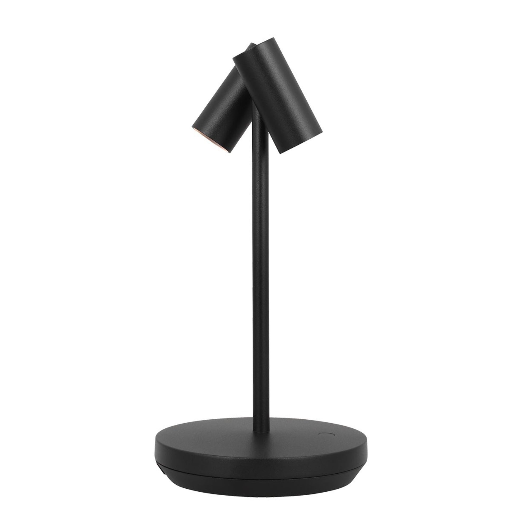 Doppia Short Accent Rechargeable Table Lamp, 120-240V, Black Finish - Bees Lighting