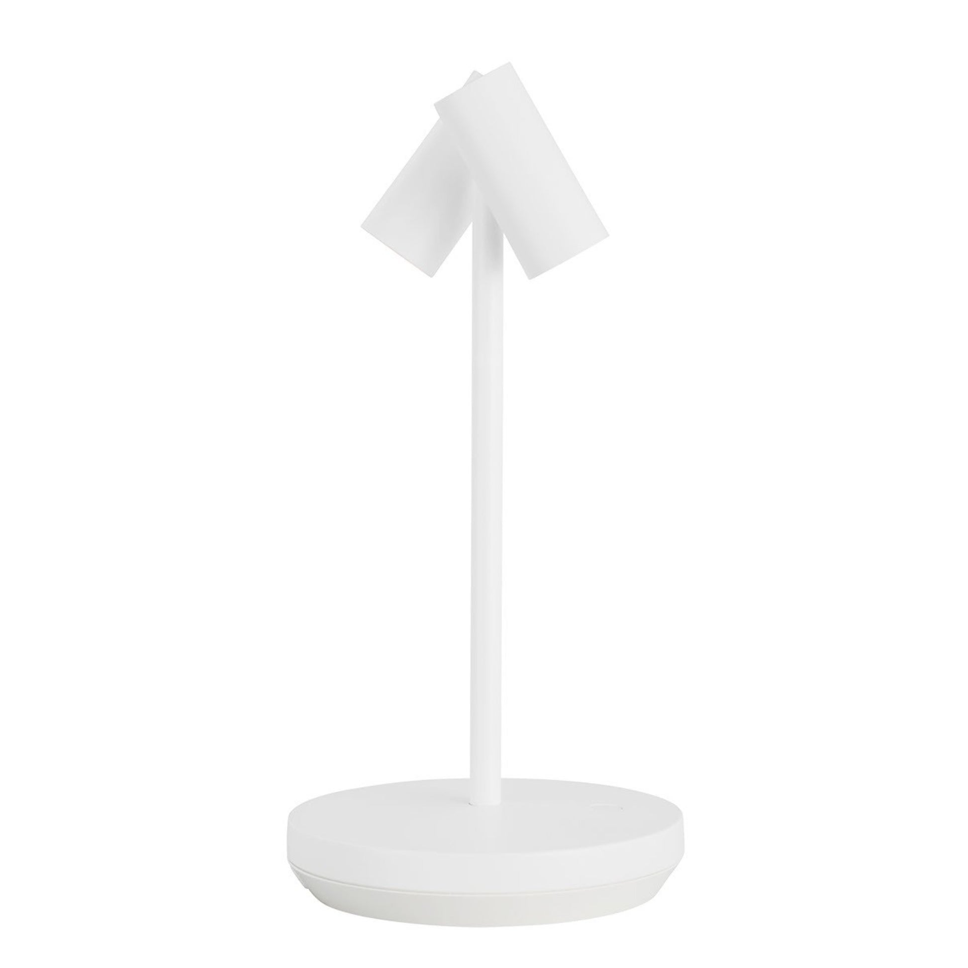 Doppia Short Accent Rechargeable Table Lamp, 120-240V, Matte White Finish - Bees Lighting