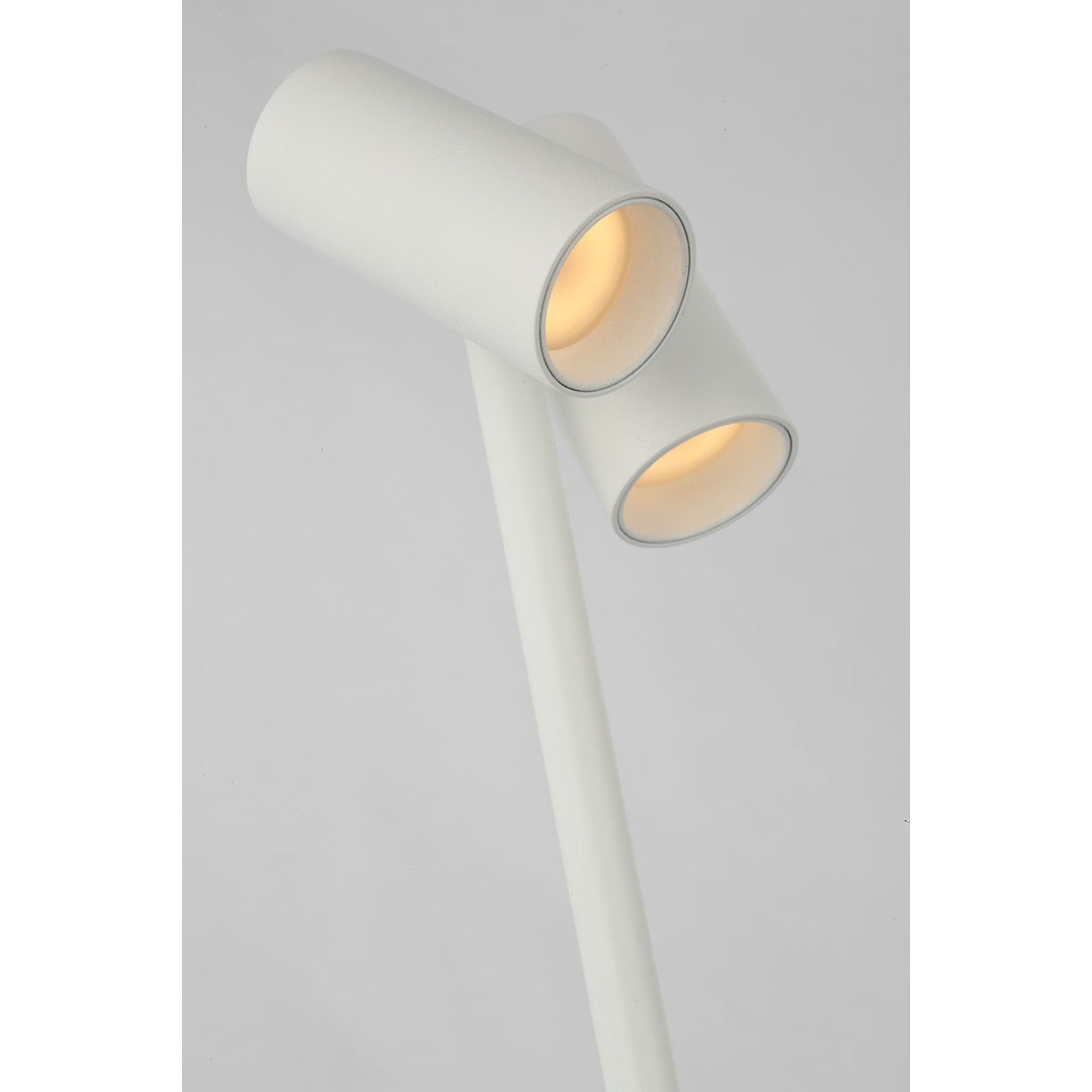 Doppia Short Accent Rechargeable Table Lamp, 120-240V, Matte White Finish - Bees Lighting