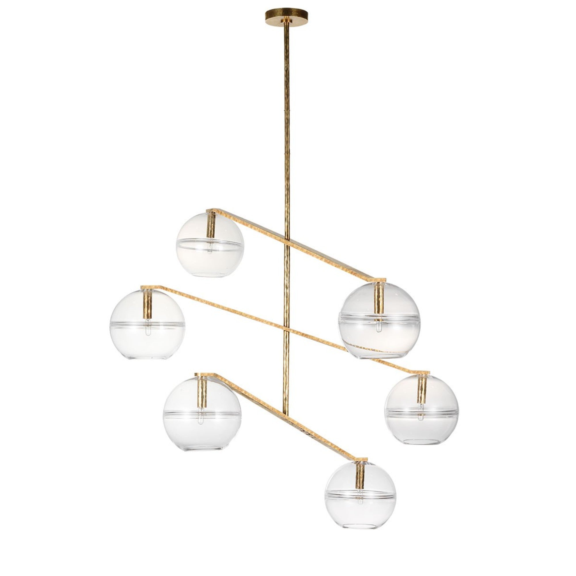 Lowing 59" 6-Light LED Grand Chandelier, Polished Antique Brass Finish - Bees Lighting