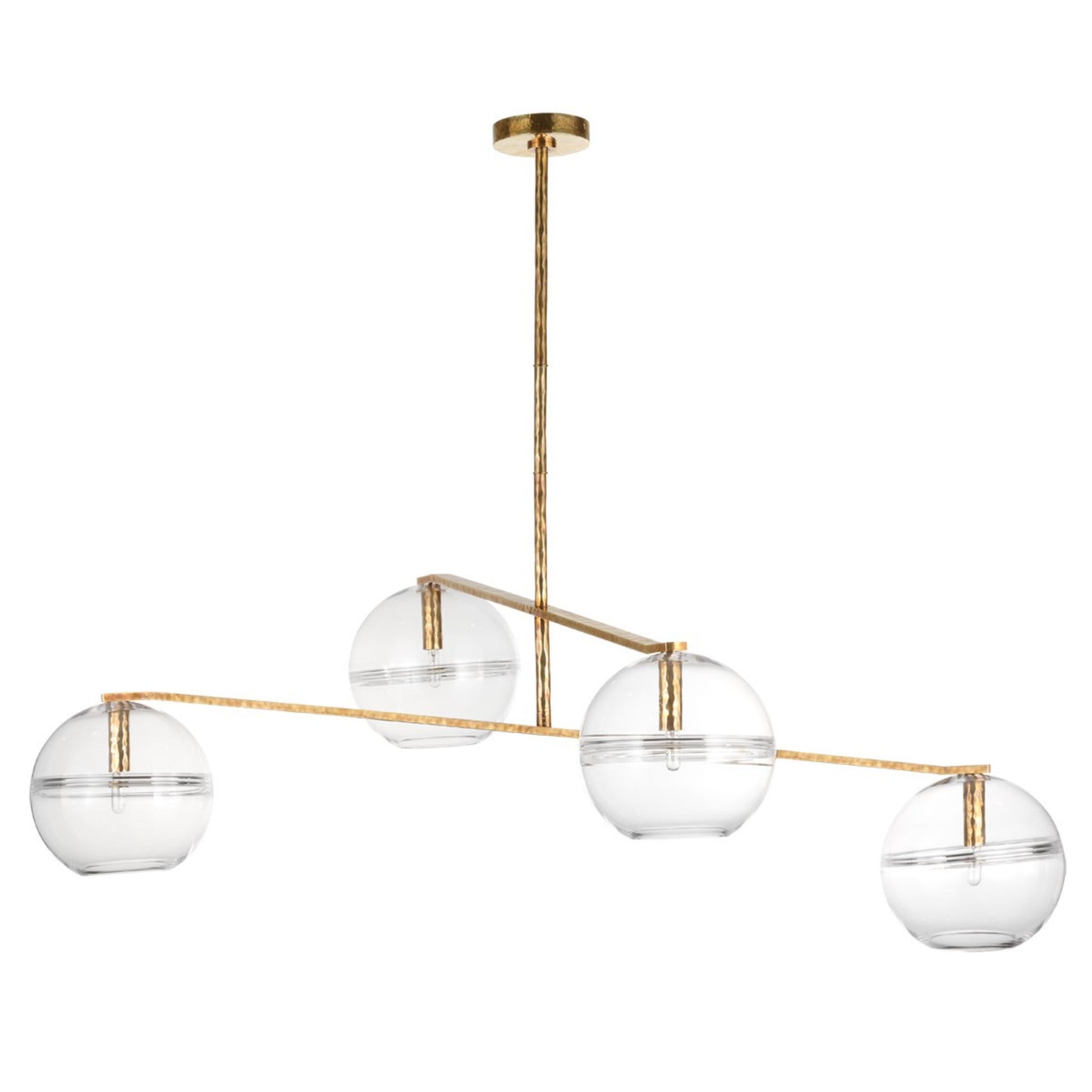Lowing 59" 4-Light Medium Chandelier, Polished Antique Brass Finish - Bees Lighting