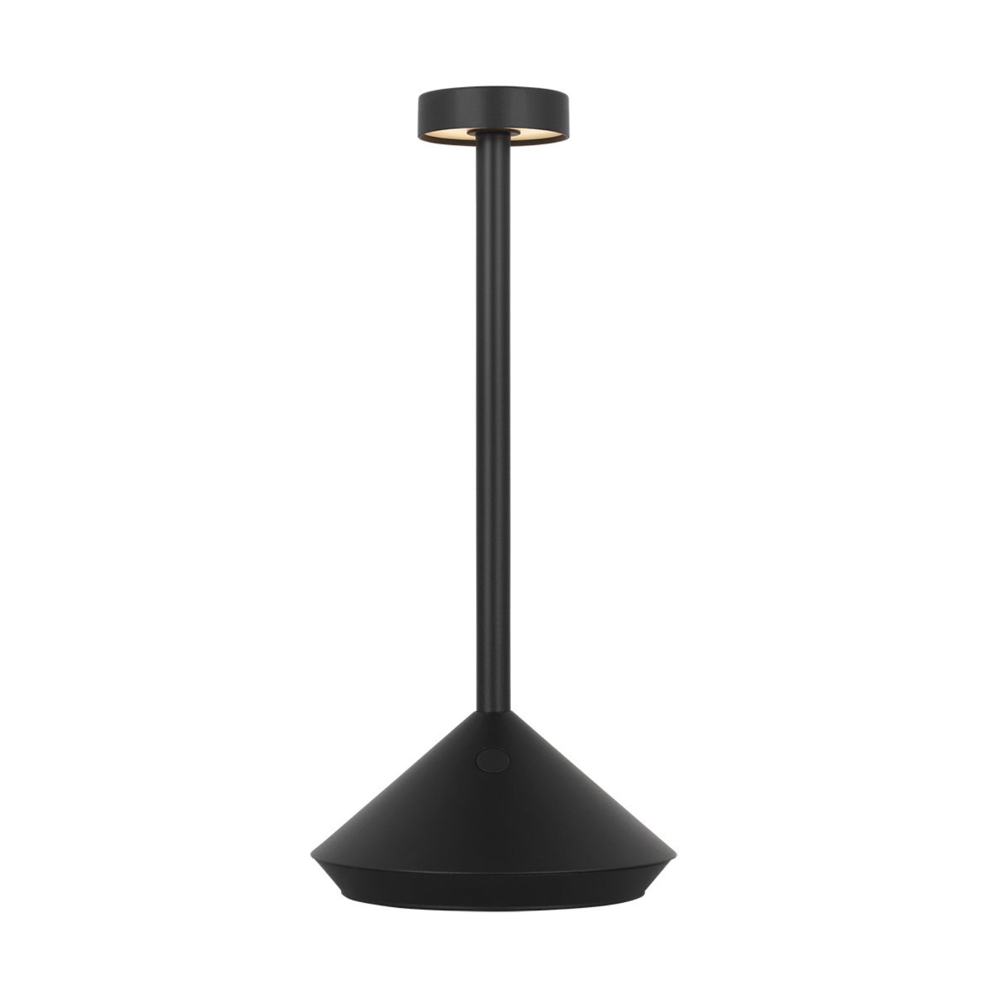 Moneta Short Accent Rechargeable Table Lamp, Black Finish - Bees Lighting