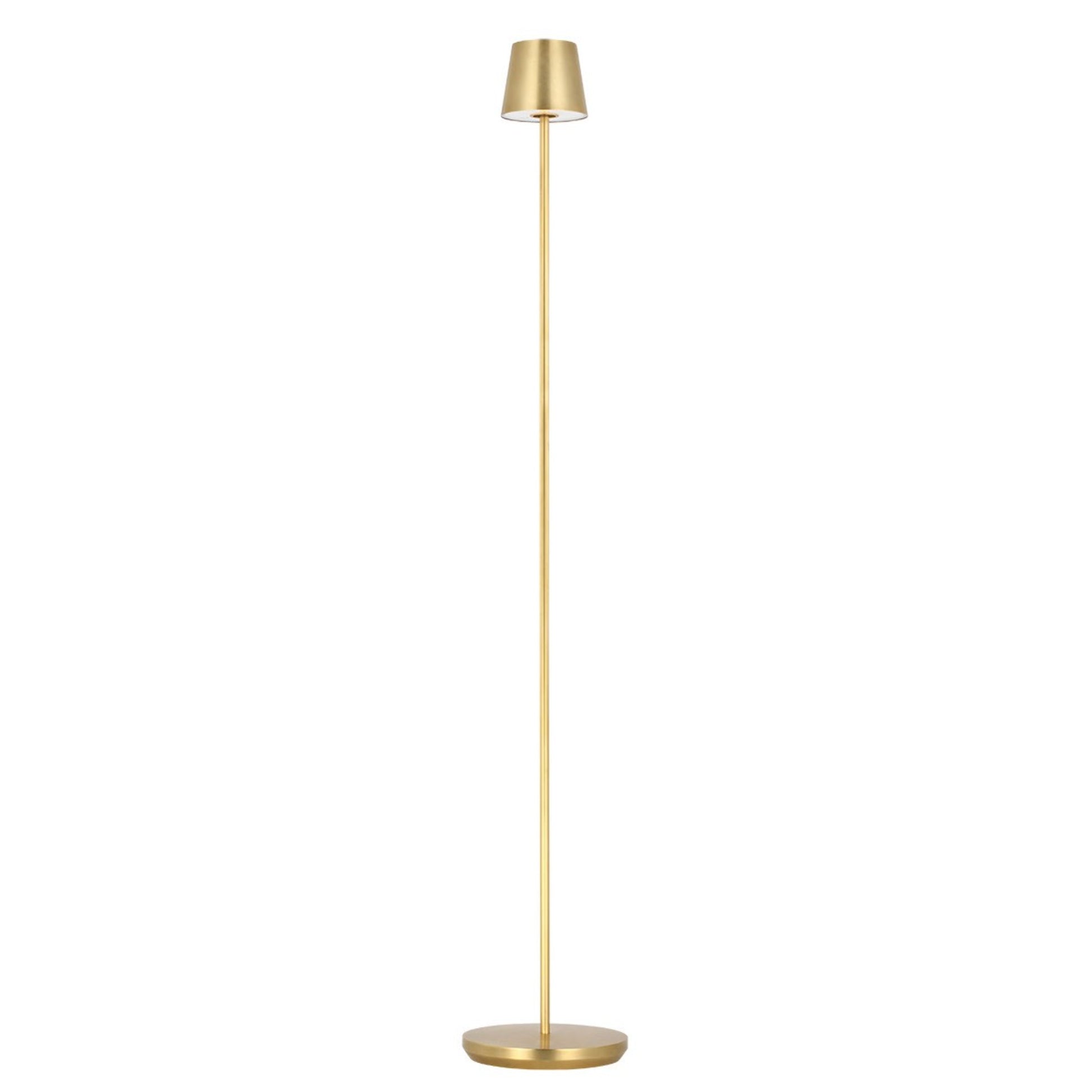 Nevis Rechargeable Floor Lamp, Hand Rubbed Antique Brass Finish - Bees Lighting