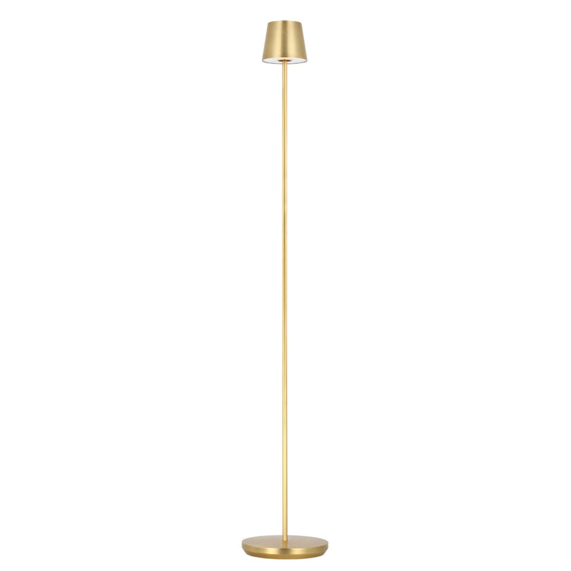 Nevis Rechargeable Floor Lamp, Hand Rubbed Antique Brass Finish - Bees Lighting