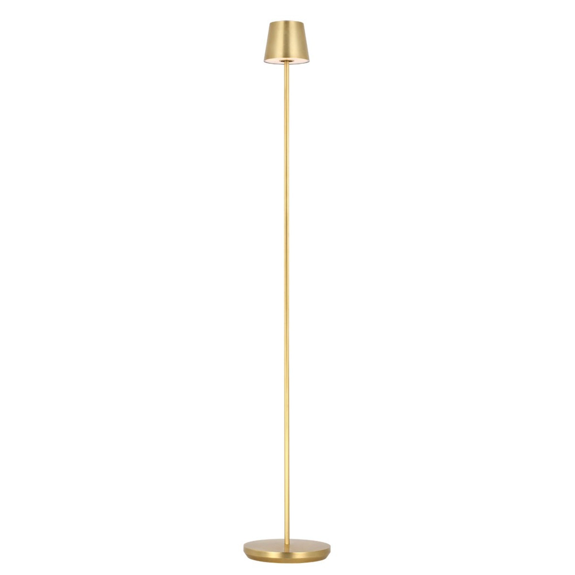 Nevis Rechargeable Floor Lamp, Hand Rubbed Antique Brass Finish - Bees Lighting