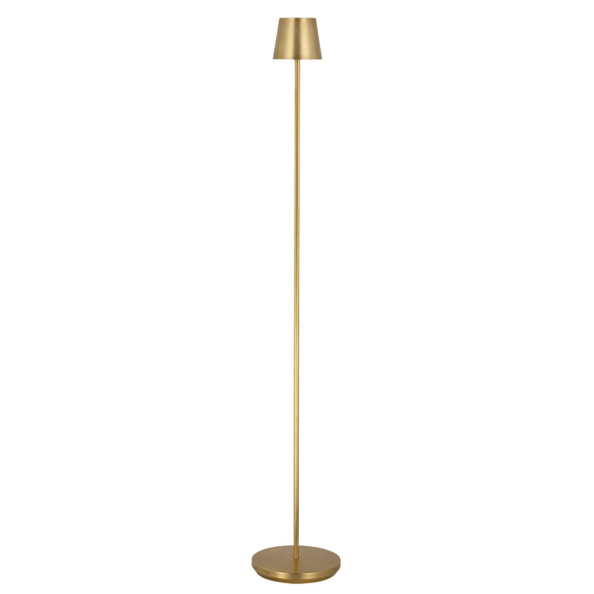 Nevis Rechargeable Floor Lamp, Hand Rubbed Antique Brass Finish - Bees Lighting