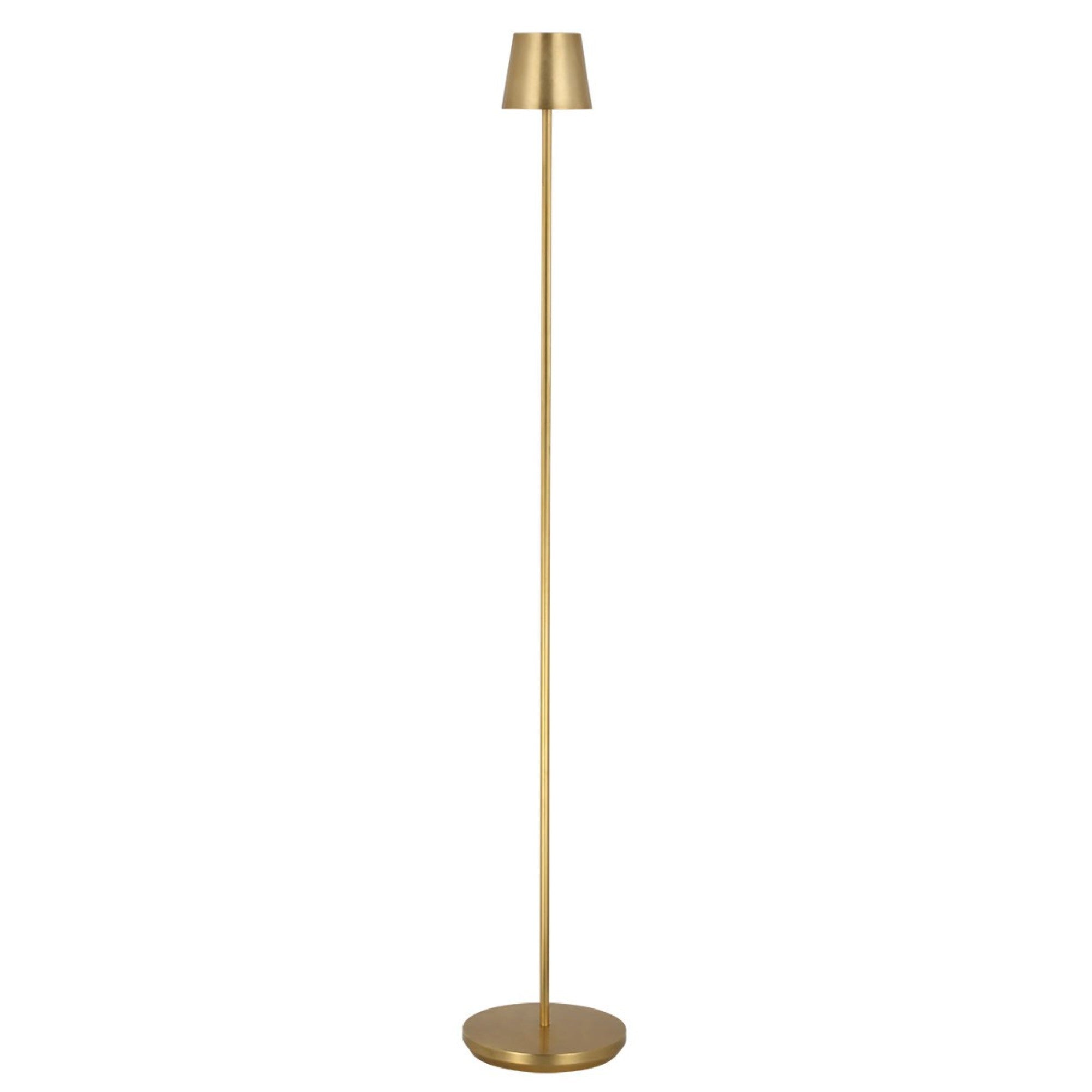 Nevis Rechargeable Floor Lamp, Hand Rubbed Antique Brass Finish - Bees Lighting