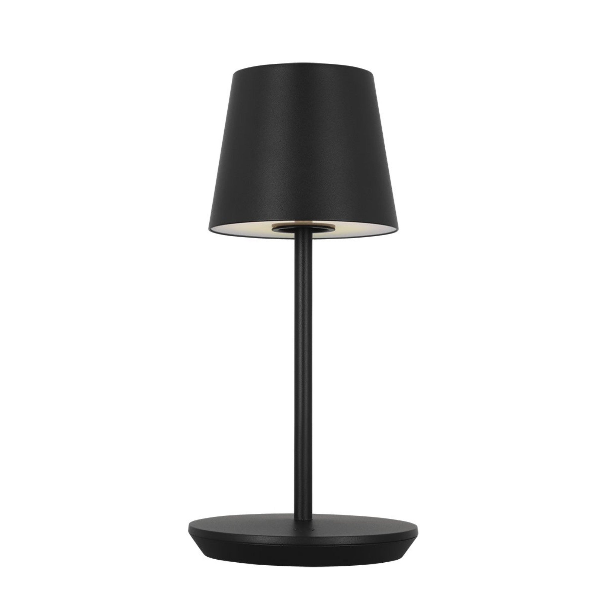 Nevis Short Accent Rechargeable Table Lamp, Black Finish - Bees Lighting