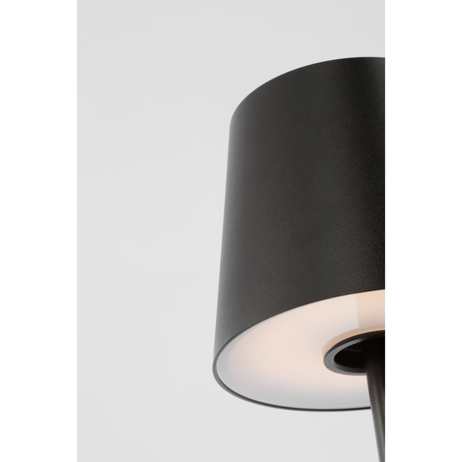 Nevis Short Accent Rechargeable Table Lamp, Black Finish - Bees Lighting